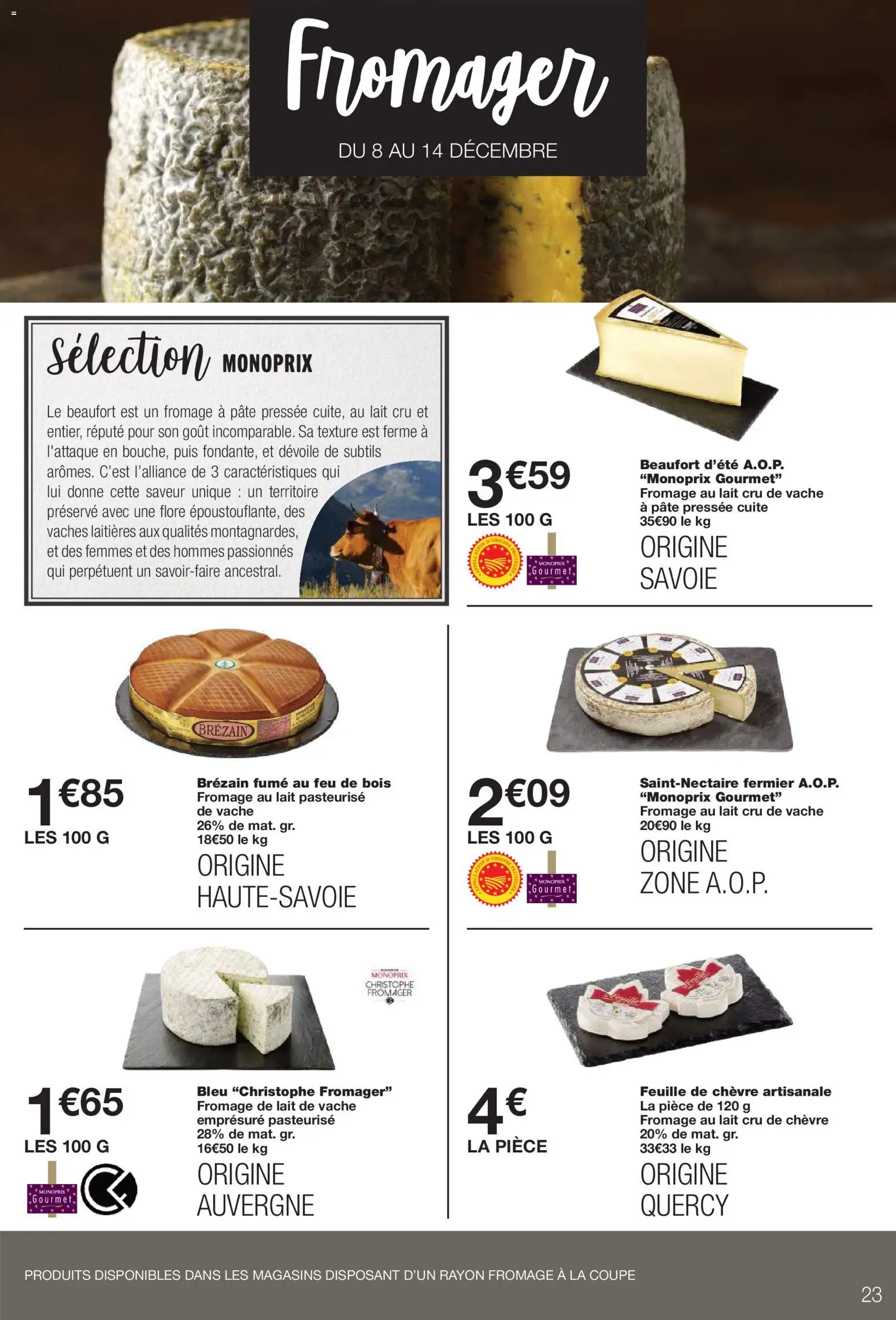 {H1} | Page: 23 | Produits: Beaufort, Lait, Fromage