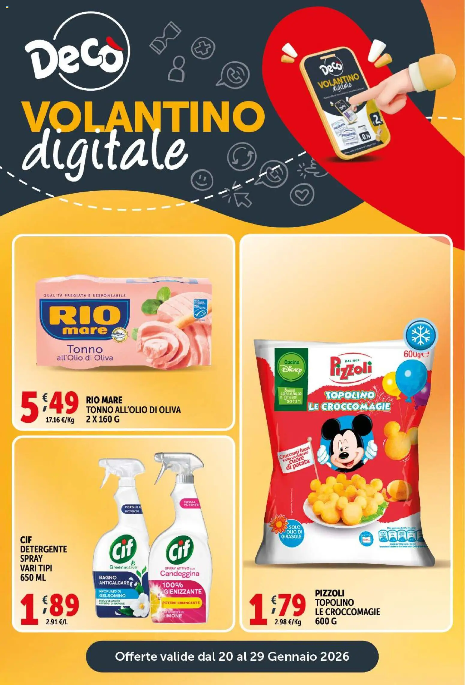 Volantino Decò del 20.01.2026 | Pagina: 23 | Prodotti: Detergente, Candeggina, Limone, Tonno