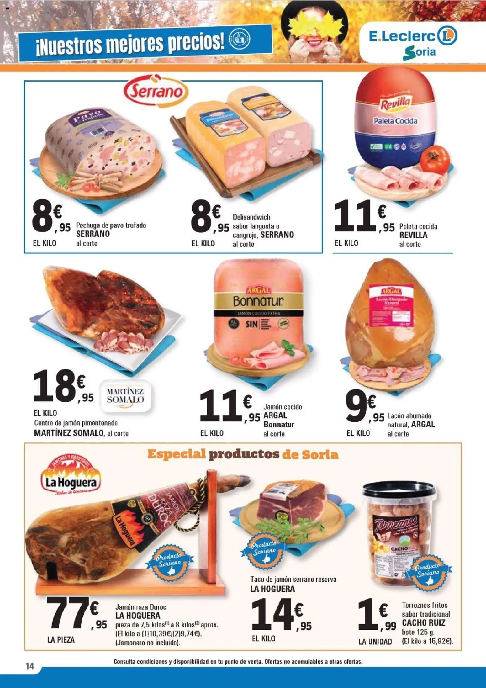 E.Leclerc folleto │ válido desde el 12.11.2025 | Página: 14 | Productos: Jamón serrano, Jamón, Jamón cocido