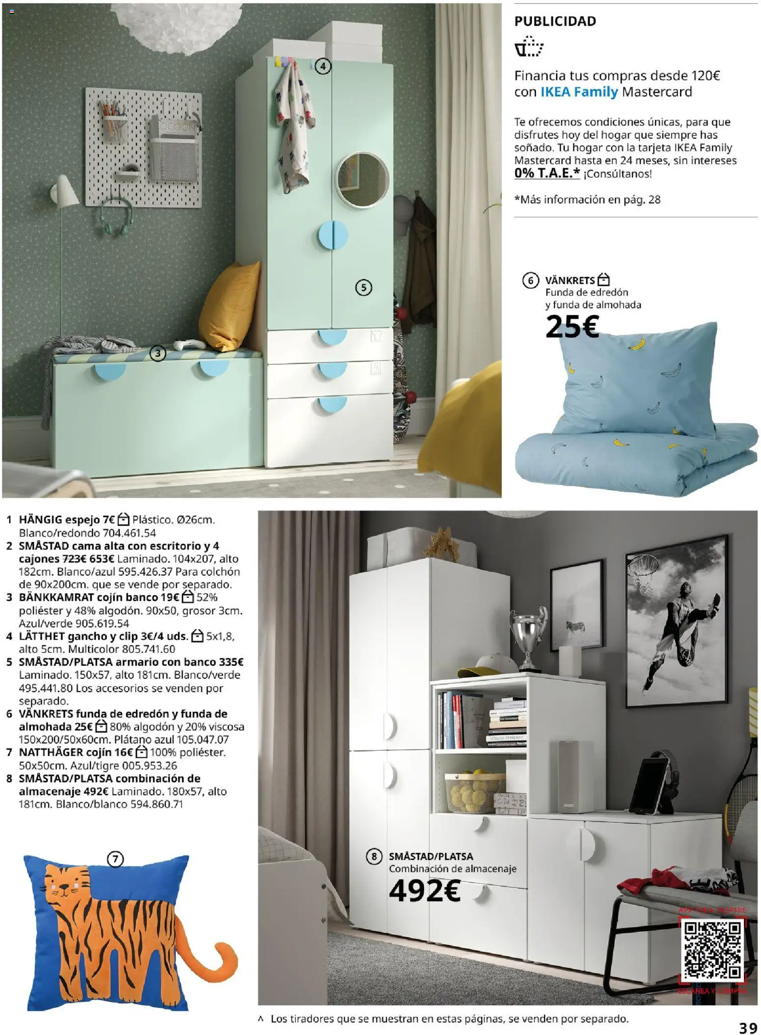Catálogo IKEA  y los niños  │ válido desde el 06.03.2026 | Página: 39 | Productos: Colchon, Cama, Almohada, Espejo