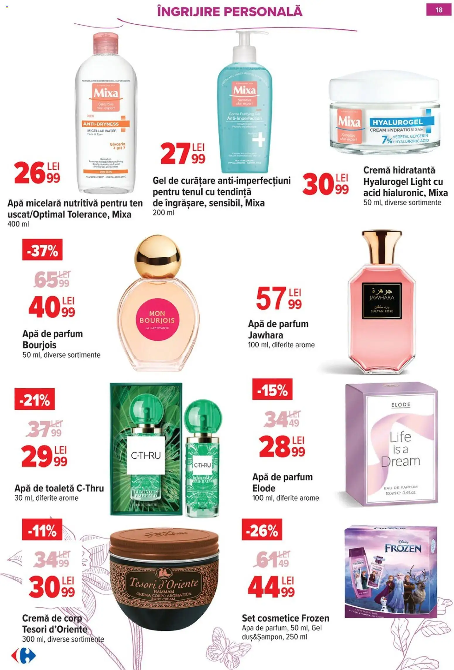 Noul catalog Carrefour – valabil de la 18.02.2026 | Pagină: 18 | Produse: Apă de parfum, Arapsaçı, Toaletă, Apă