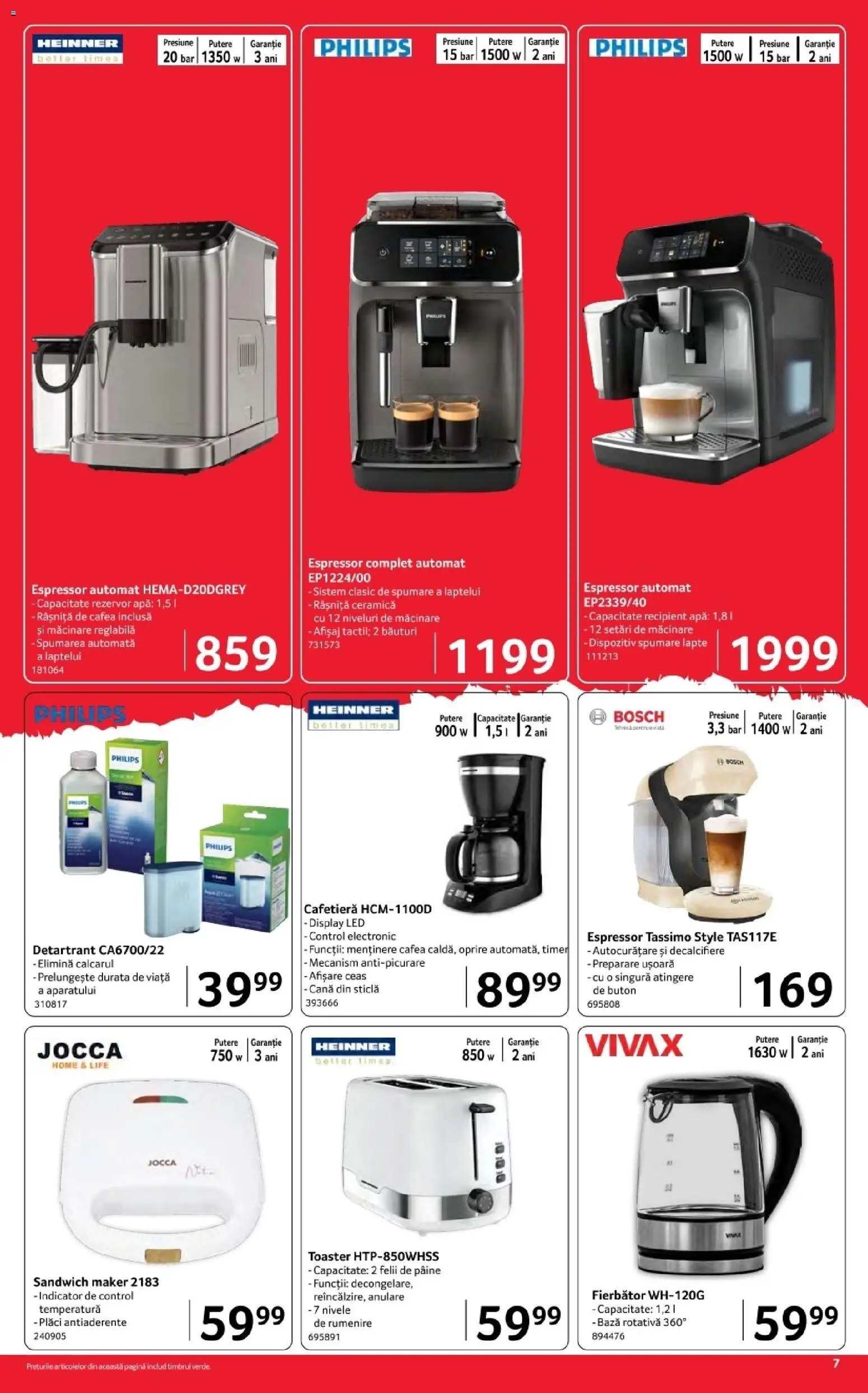 Noul catalog Selgros – valabil de la 17.04.2026 | Pagină: 7 | Produse: Espressor, Cafetieră, Toaster, Babak