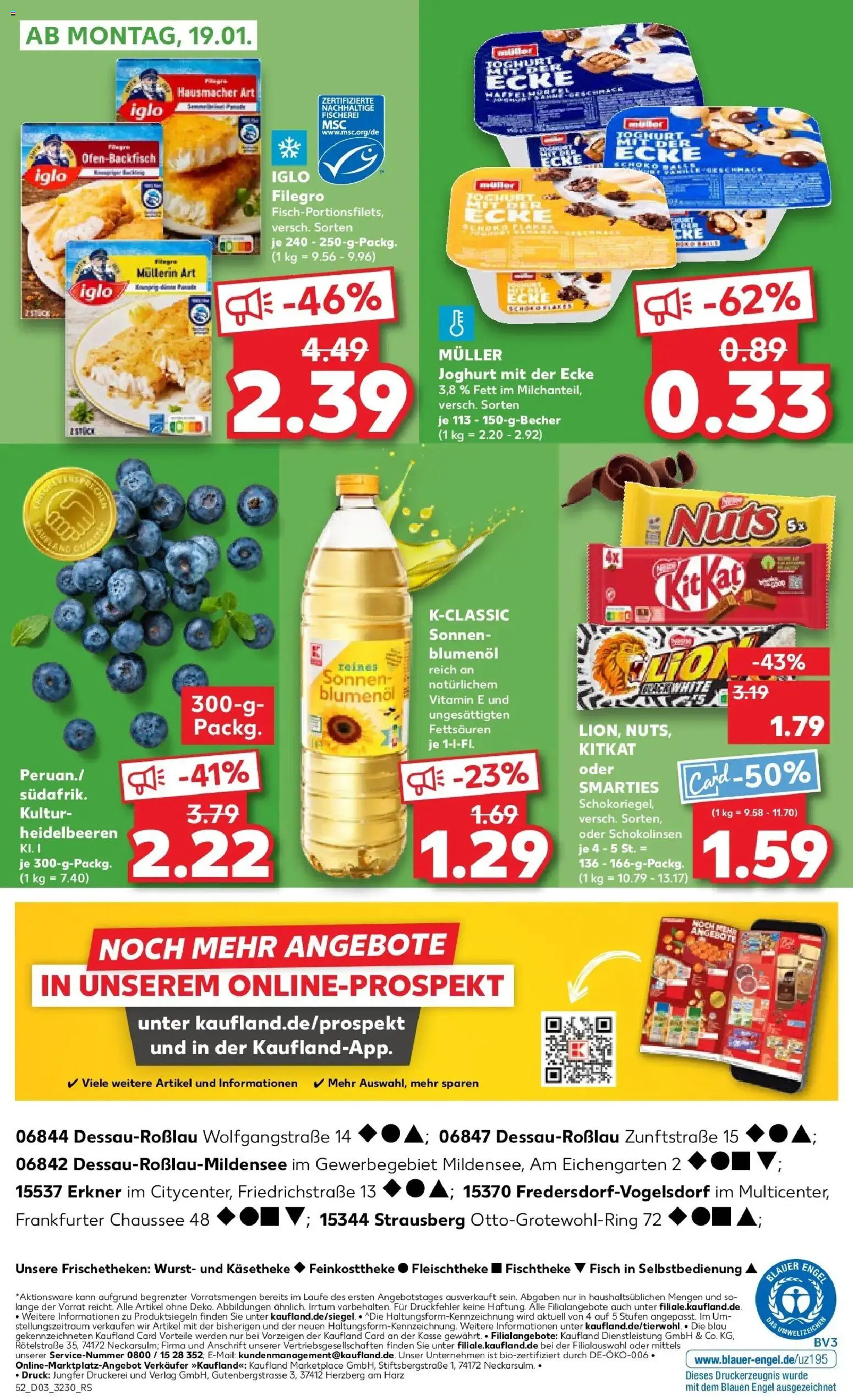 Kaufland prospekt Strausberg	 – gültig ab 15.01.2026 | Seite: 52 | Produkte: Joghurt, Smarties, Heidelbeeren, Wurst