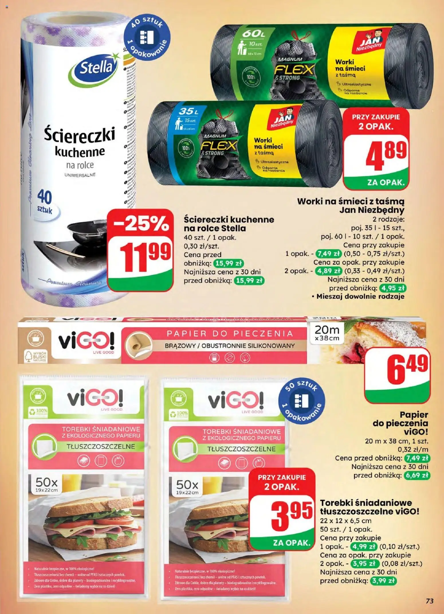 Dino gazetka od 04.03.2026 | Strona: 73 | Produkty: Papier do pieczenia, Torebki