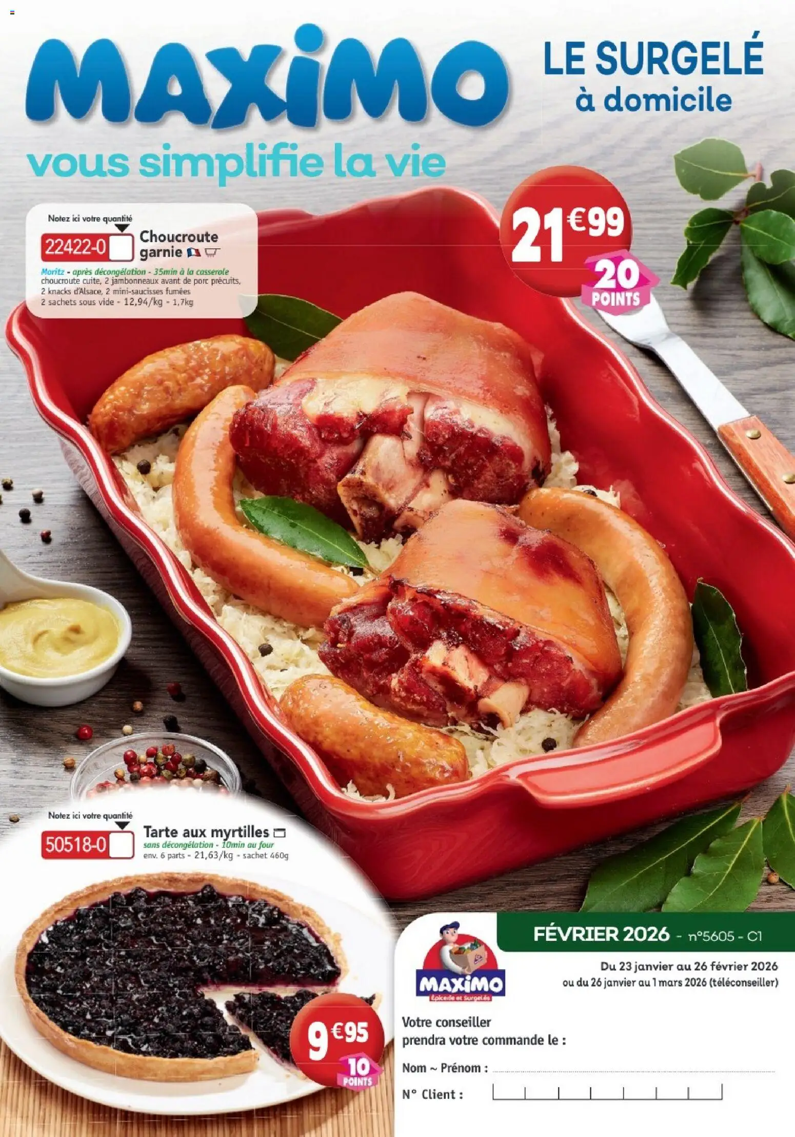 {H1} | Page: 1 | Produits: Myrtilles, Four, Casserole, Porc