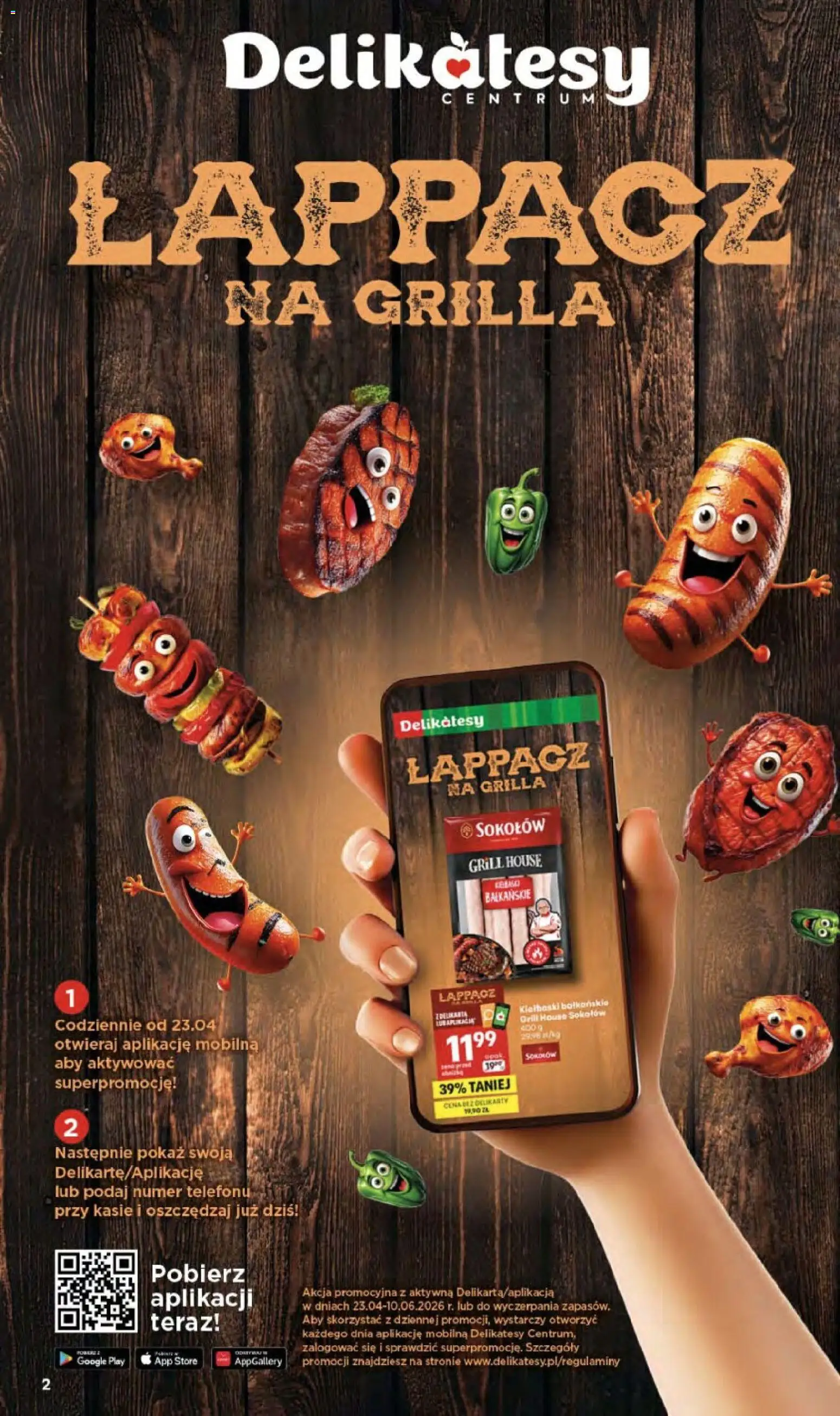 Delikatesy Centrum gazetka od 23.04.2026 | Strona: 2 | Produkty: Grill, Kiełbaski, Delikatesy