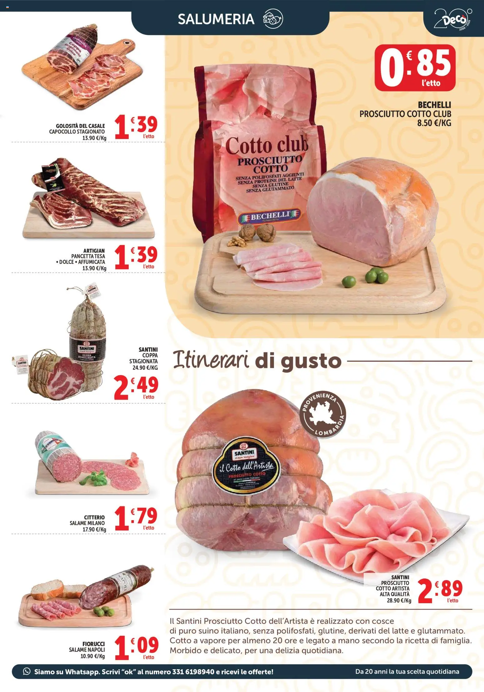 Volantino Decò del 27.03.2026 | Pagina: 9 | Prodotti: Prosciutto Cotto, Suino, Latte, Prosciutto