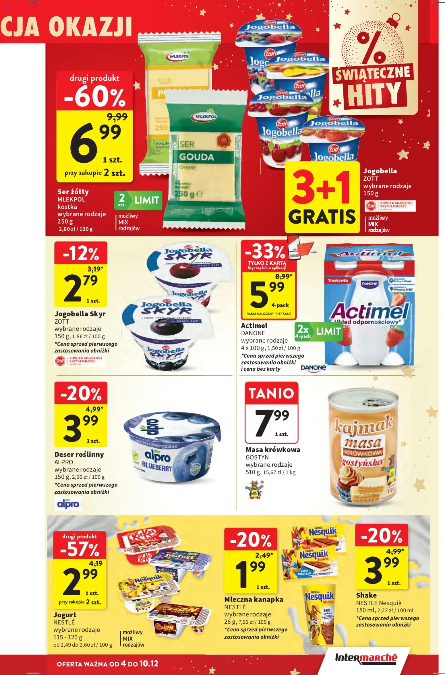 Intermarche Gazetka od 04.12.2025 | Strona: 33 | Produkty: Ser żółty, Kajmak, Jogurt, Skyr