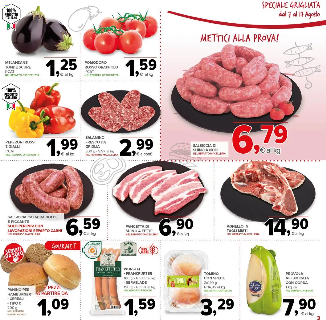 Volantino Todis del 07.08.2025 | Pagina: 3 | Prodotti: Speck, Peperoni, Pomodoro, Hamburger
