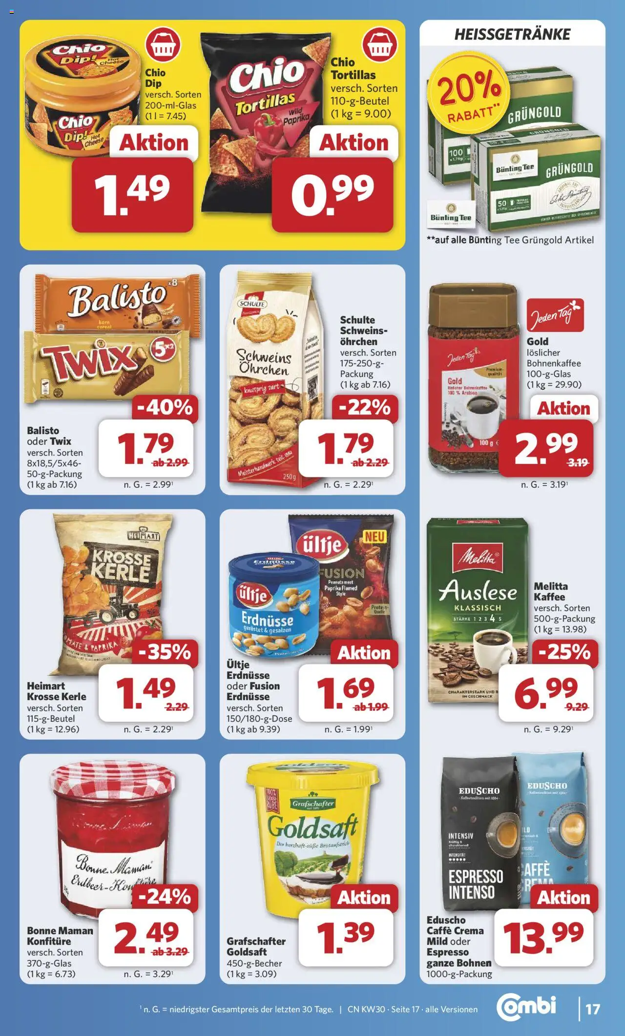 Combi Prospekt 	 - gültig ab dem 21.07.2025 | Seite: 22 | Produkte: Kaffee, Twix, Tee, Eduscho