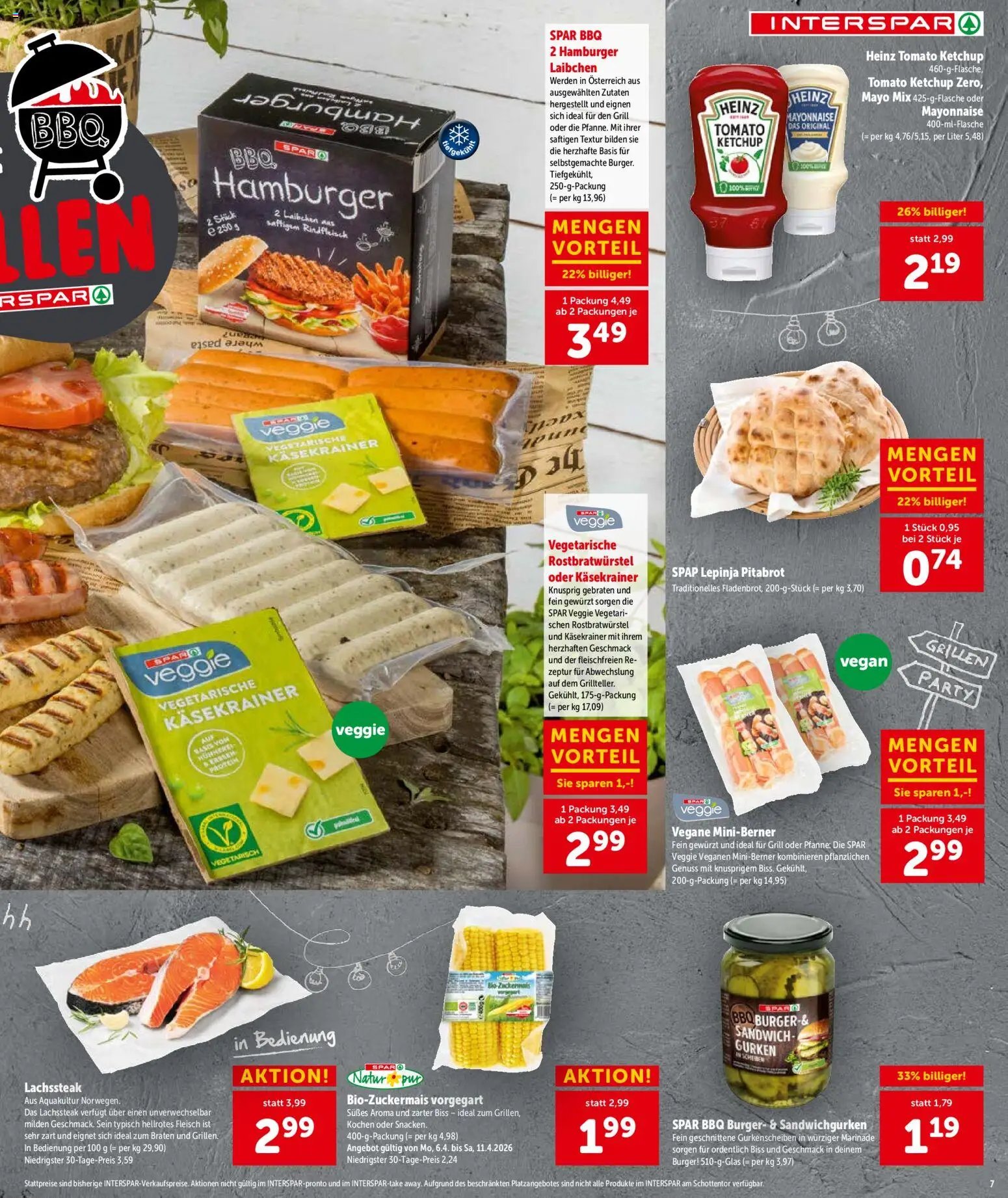 Interspar Flugblatt - Kärnten gültig ab 09.04.2026 | Seite: 7 | Produkte: Pasta, Ketchup, Mayonnaise, Rindfleisch