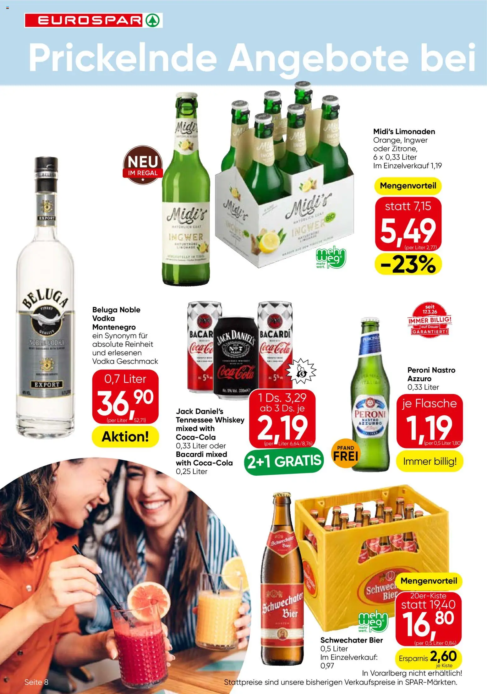 Eurospar Flugblatt gültig ab 23.04.2026 | Seite: 8 | Produkte: Whiskey, Regal, Bier