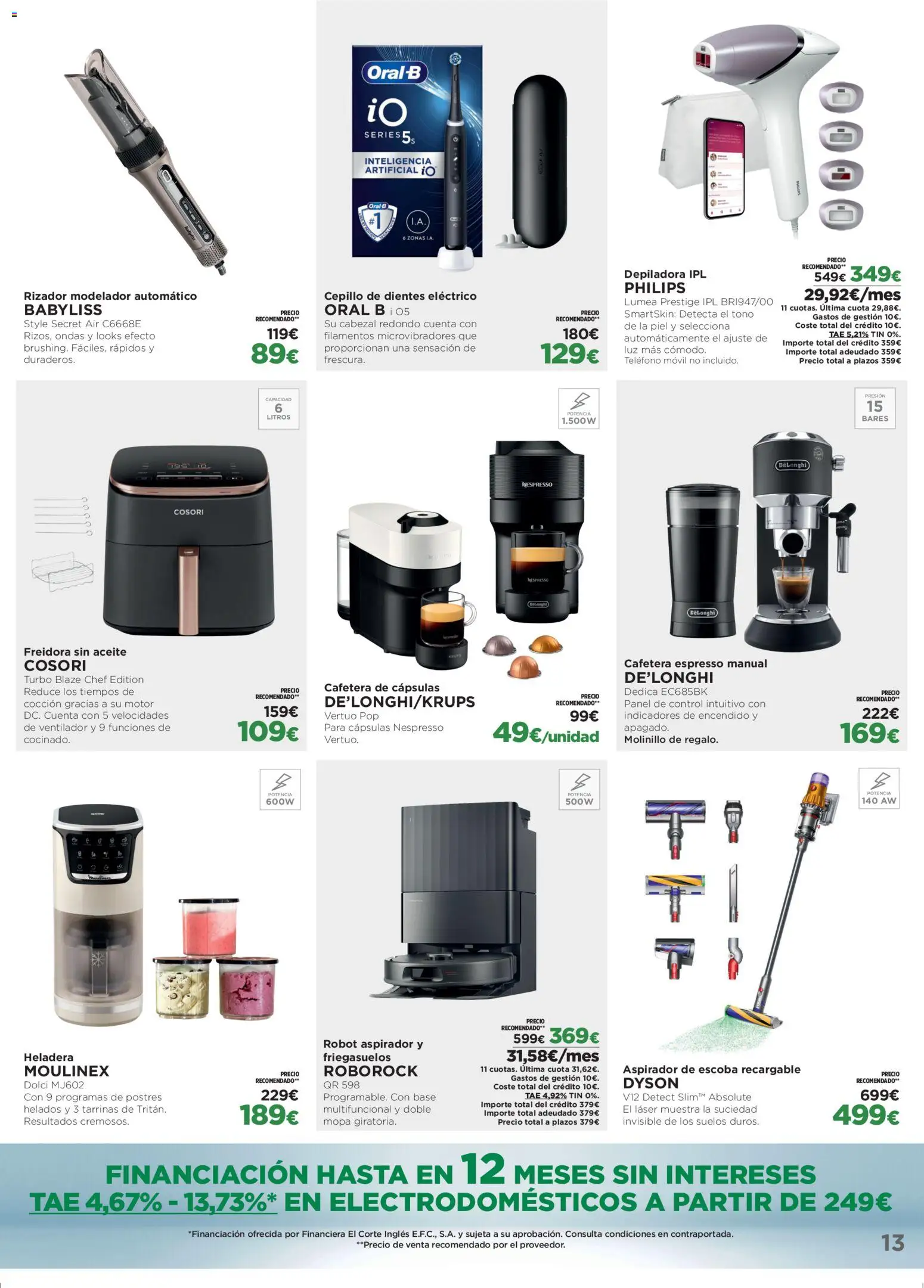 El Corte Inglés ofertas │ válido desde el 27.04.2026 | Página: 13 | Productos: Cepillo de dientes, Aceite, Depiladora, Freidora