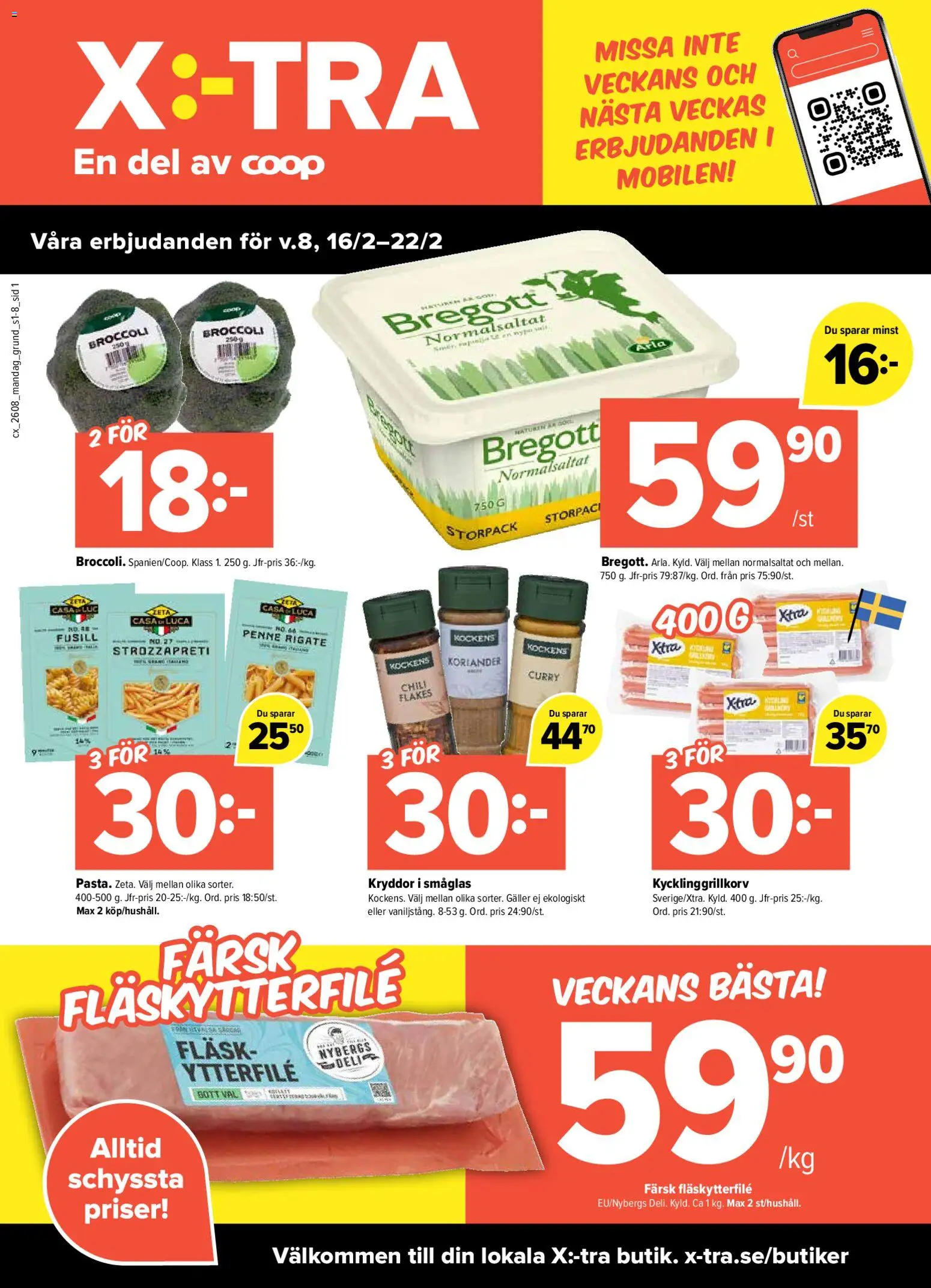 Coop X:-TRA reklamblad aktuell från 16.02.2026 | Sida: 1
