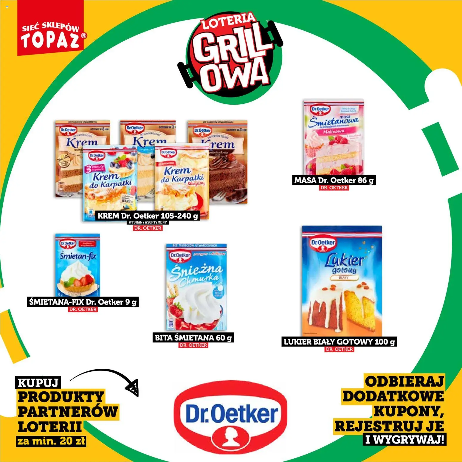 Topaz gazetka - Kupuj, Grilluj I Wygrywaj od 20.04.2026 | Strona: 18 | Produkty: Krem do karpatki, Grill, Śmietana, Krem