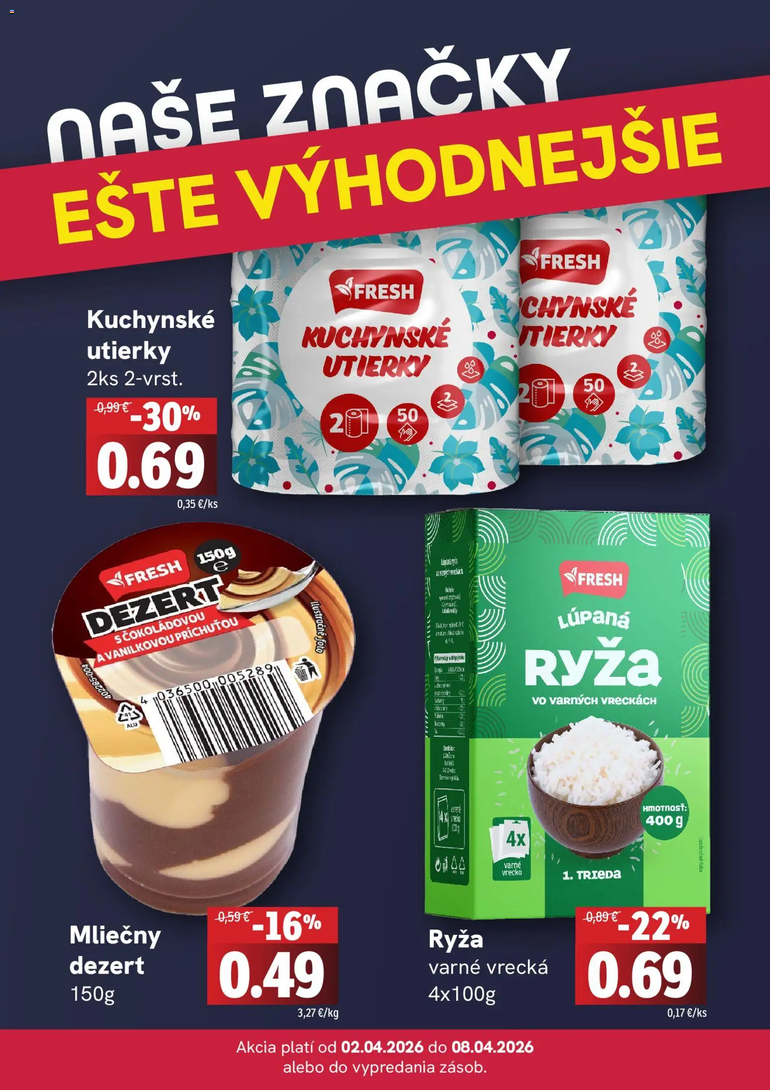 Nové Fresh akcie – leták je platný od 02.04.2026 | Strana: 4 | Produkty: Ryža