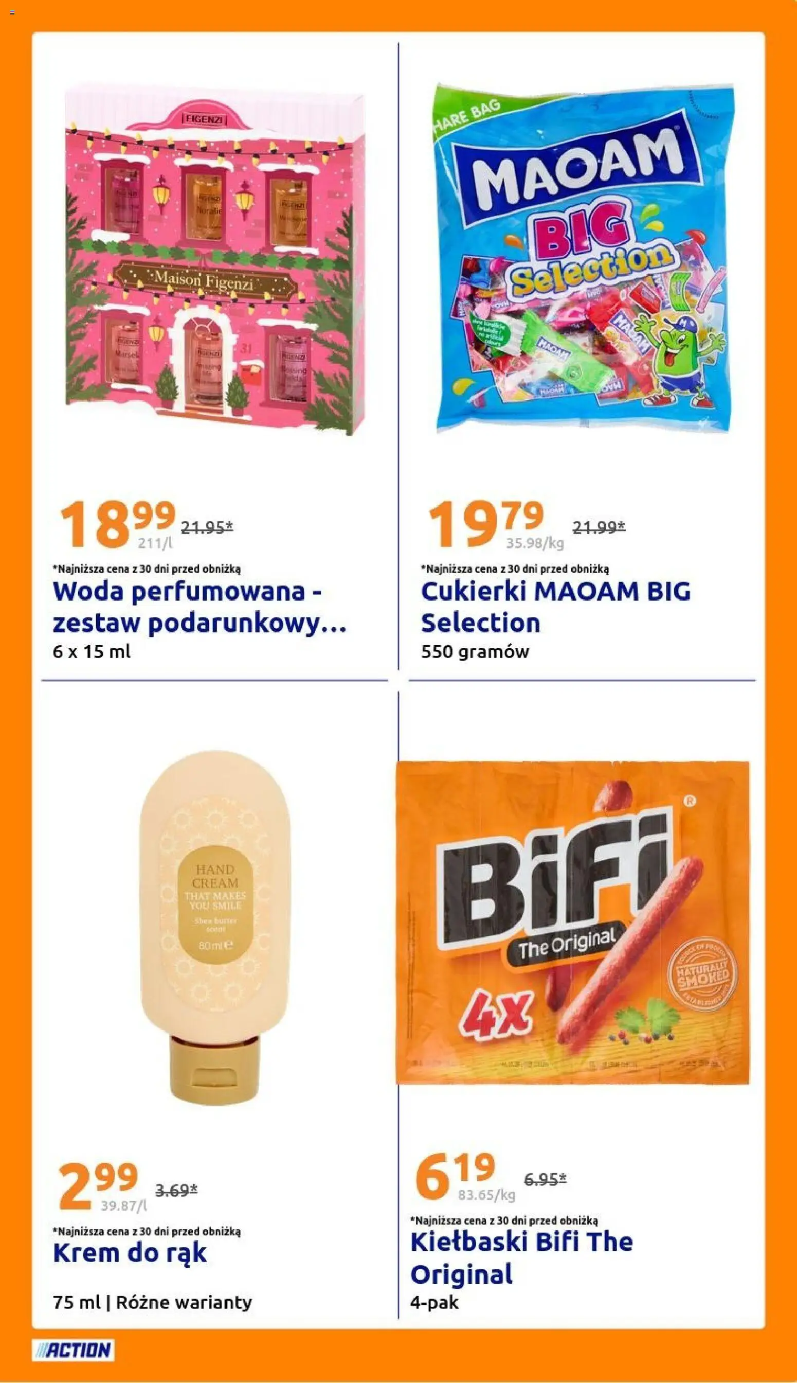 Action Gazetka od 24.12.2025 | Strona: 25 | Produkty: Kiełbaski, Cukierki, Krem do rąk, Krem