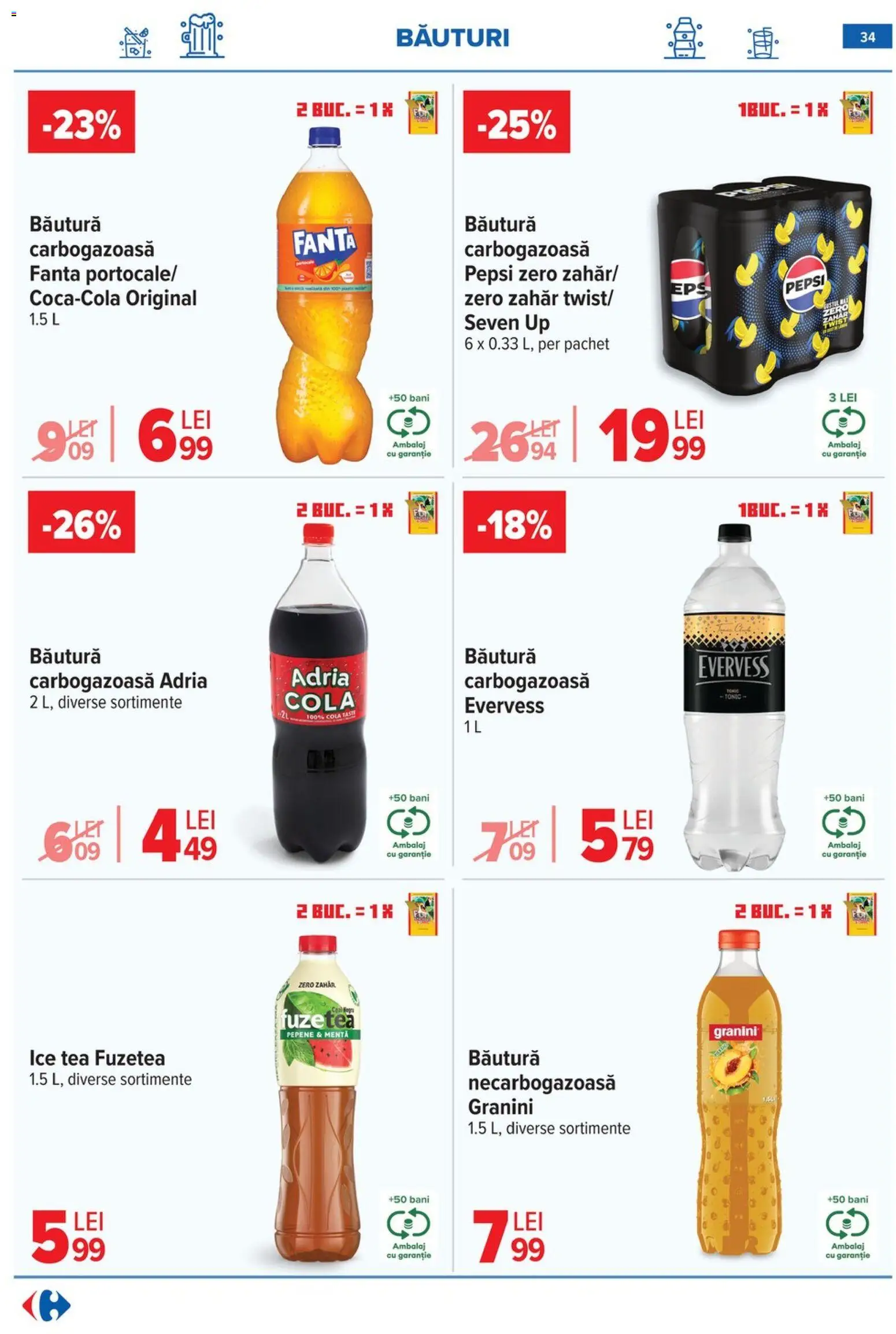 Noul catalog Carrefour – valabil de la 29.04.2026 | Pagină: 35 | Produse: Amerikan servis, Ice tea, Zahăr