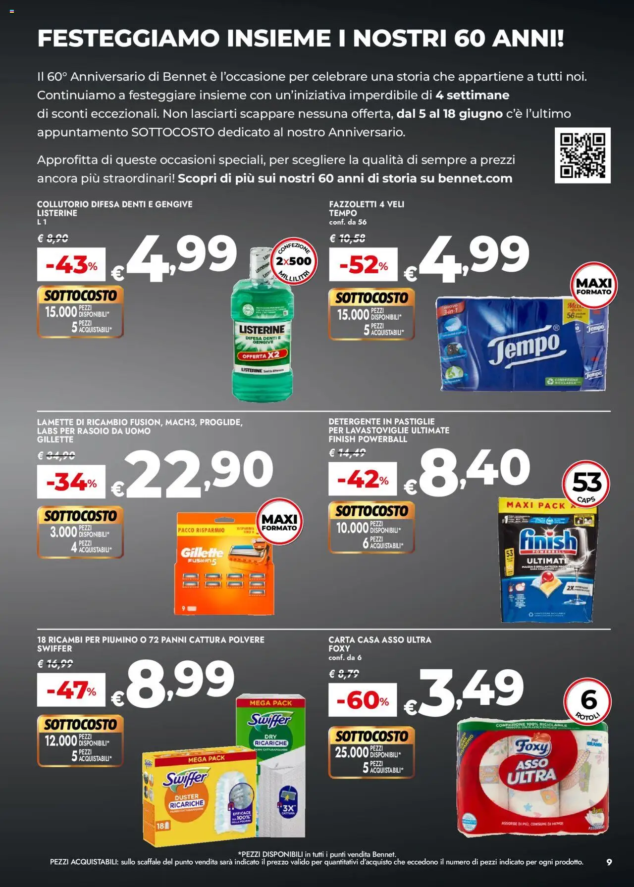 Volantino bennet del 05.06.2025 | Pagina: 9 | Prodotti: Rasoio, Collutorio, Lavastoviglie, Scaffale
