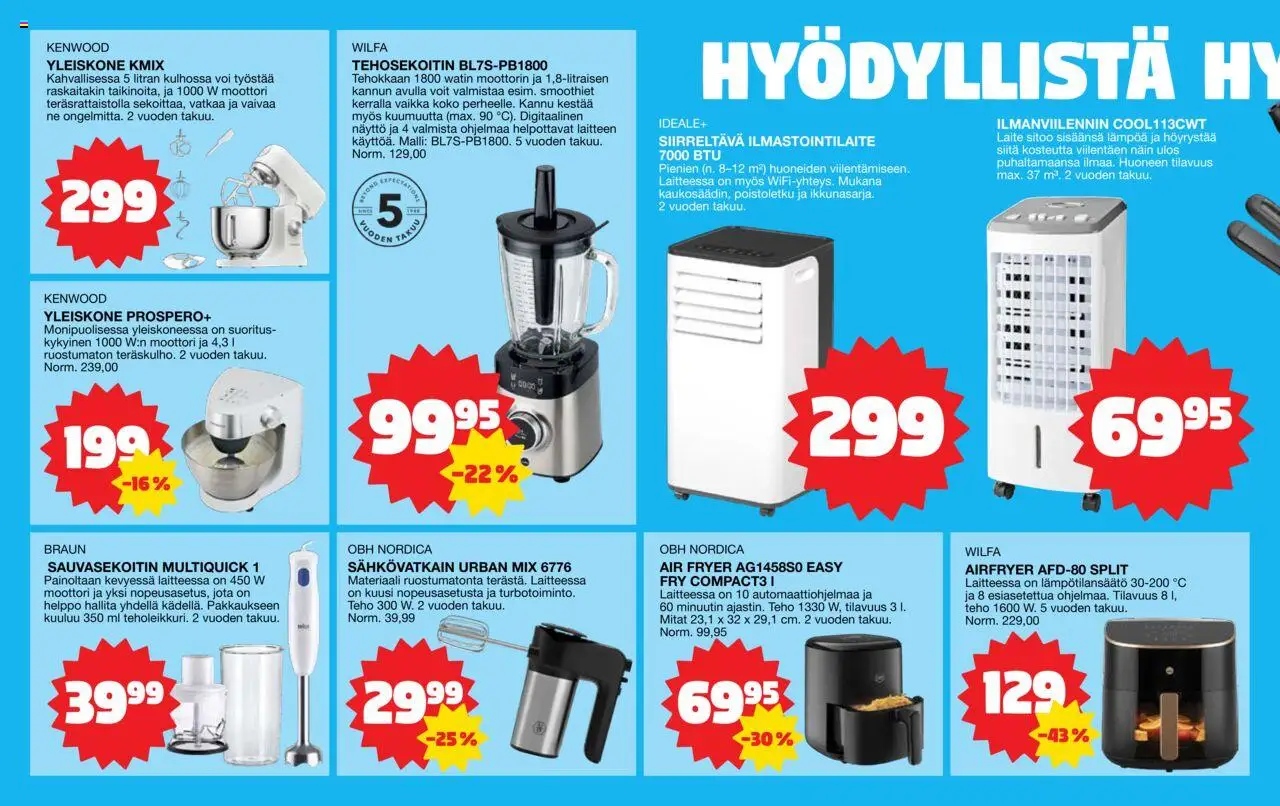  | Sivu: 2 | Tuotteet: Ilmastointilaite, Voi, Tehosekoitin, Näyttö
