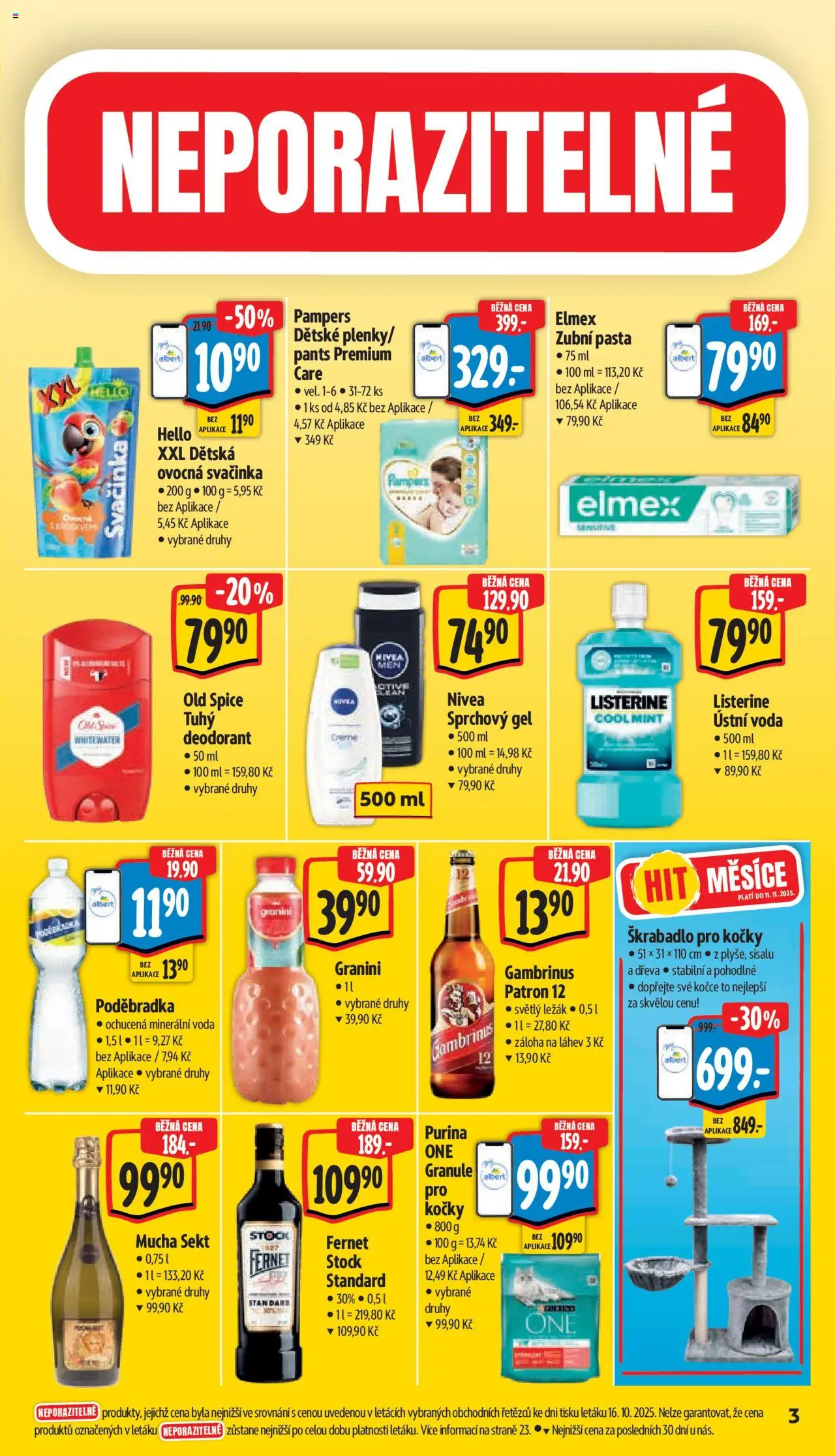 Albert leták - Supermarket od 22.10.2025 | Strana: 7 | Produkty: Nivea, Listerine, Minerální voda, Granini