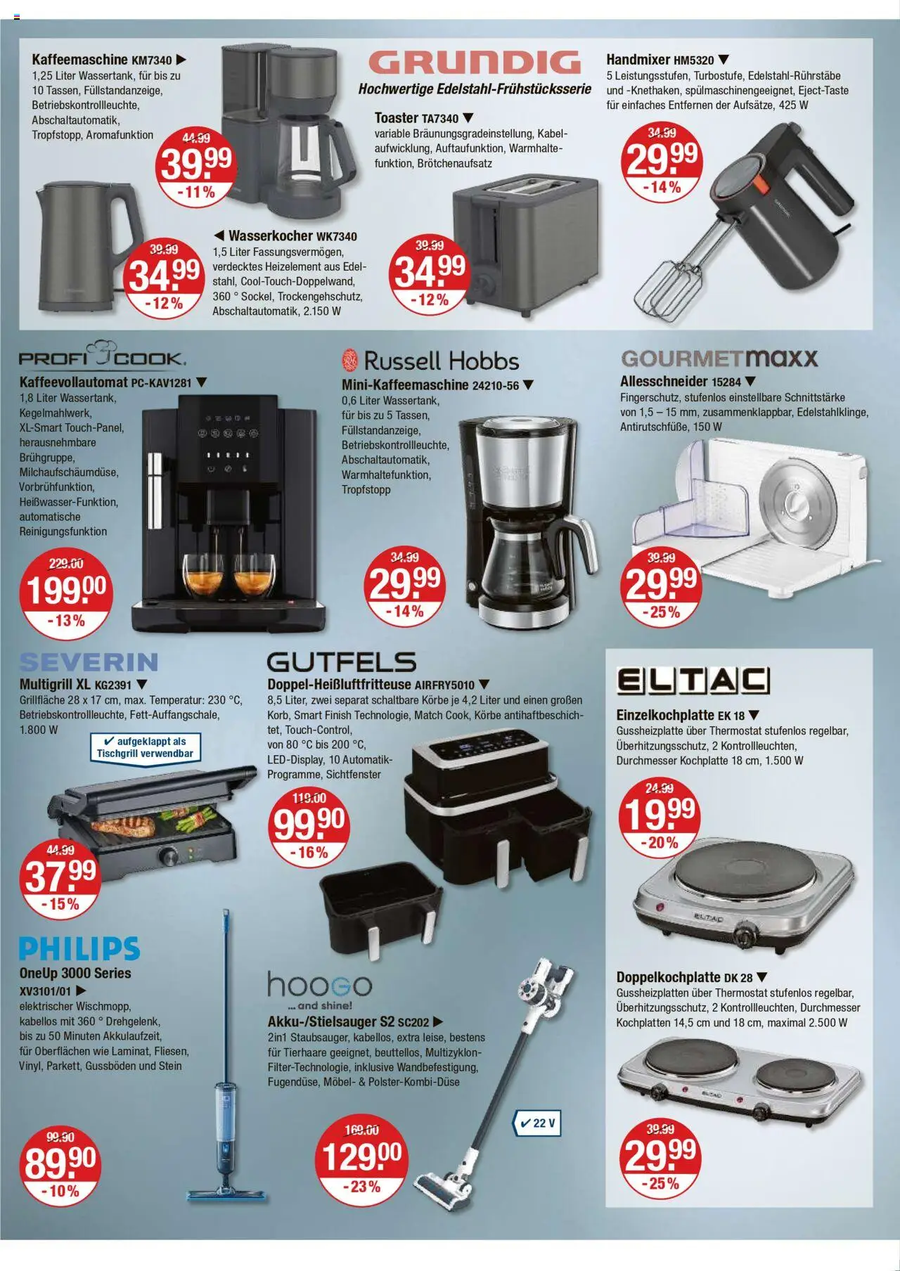 V-Markt - M&#252;nchen - gültig ab dem 21.08.2025 | Seite: 16 | Produkte: Toaster, Handmixer, Kaffeevollautomat, Kochplatte
