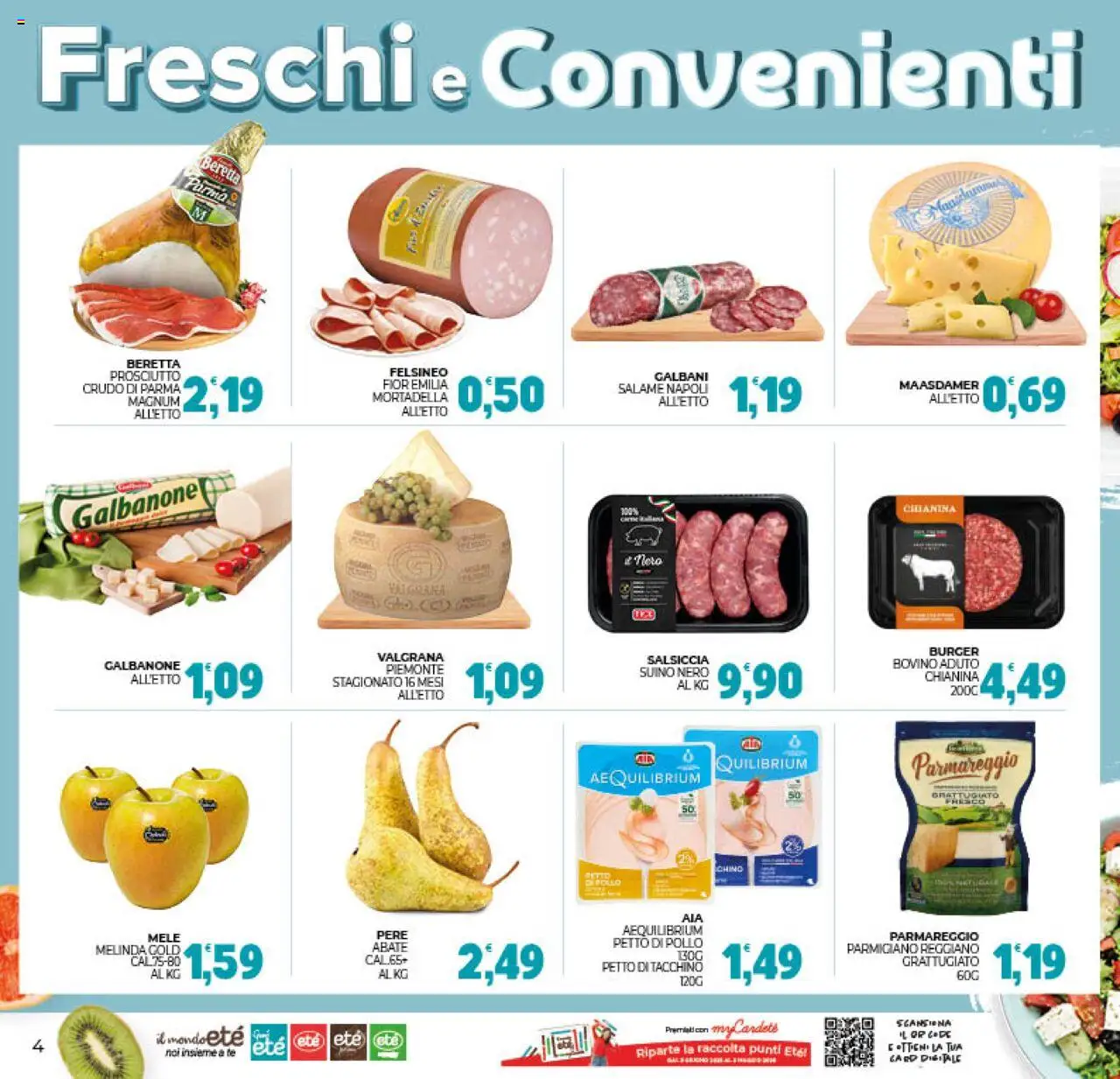 Volantino Eté del 10.10.2025 | Pagina: 4 | Prodotti: Pollo, Suino, Tacchino, Parmigiano reggiano