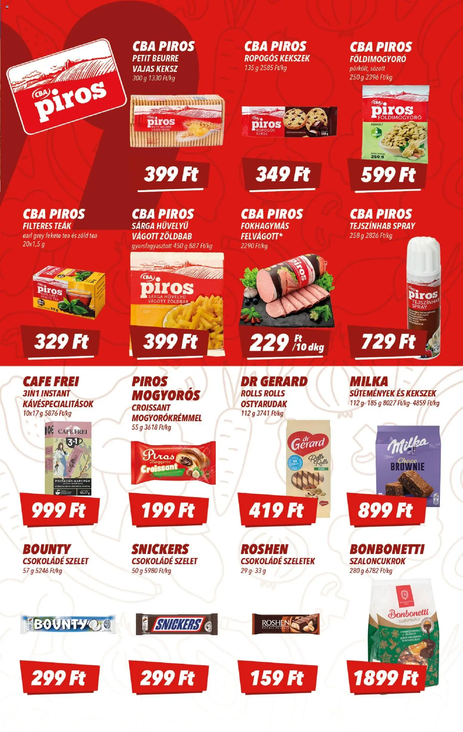 CBA akciós ujság - amely érvényes a következő dátumtól: 20.11.2025 | Oldal: 5 | Termékek: Marcipan, Snickers, Narancs, Kekszek