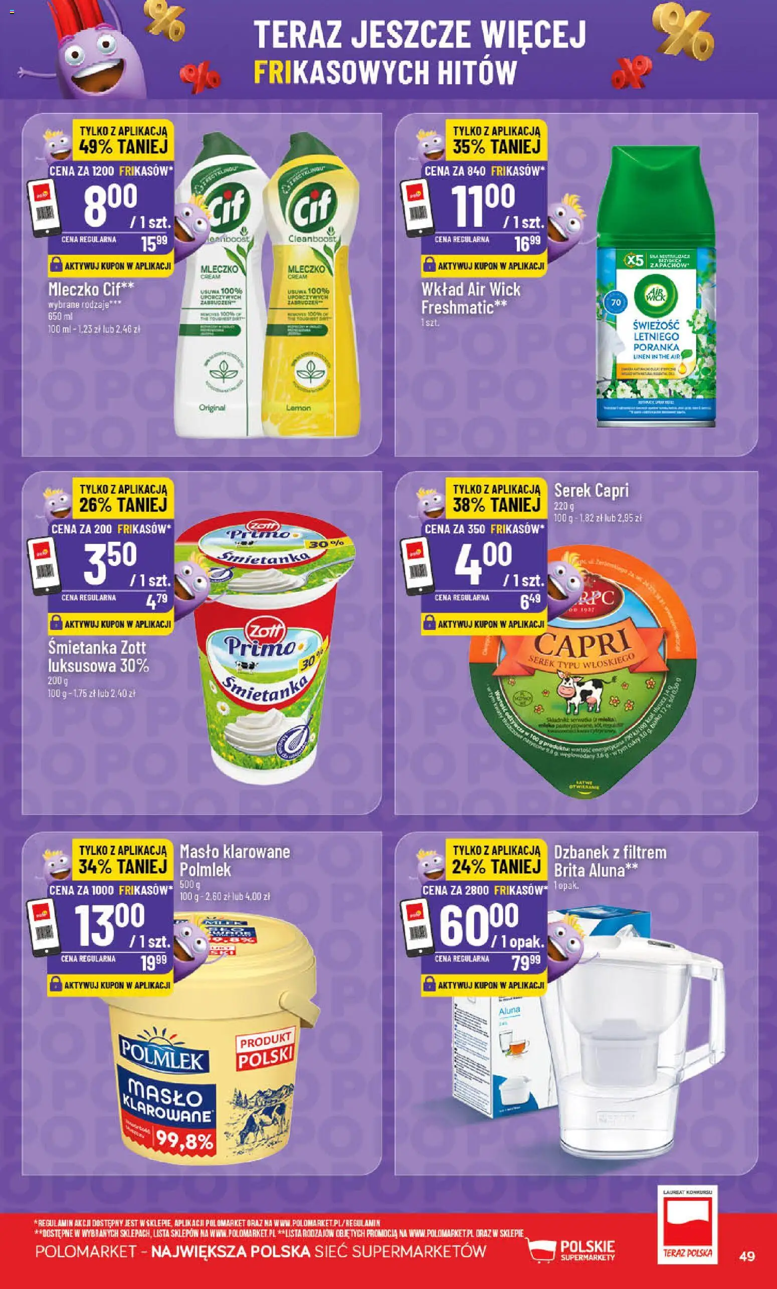 POLOmarket gazetka od 15.04.2026 | Strona: 49 | Produkty: Masło klarowane, Serek, Mleko, Masło