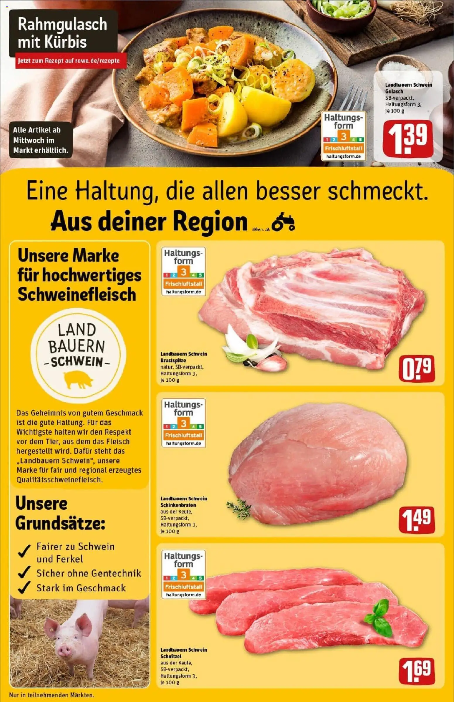 Rewe prospekt Weinheim	 – gültig ab 26.10.2025 | Seite: 12 | Produkte: Schnitzel, Gulasch, Schweinefleisch, Fleisch