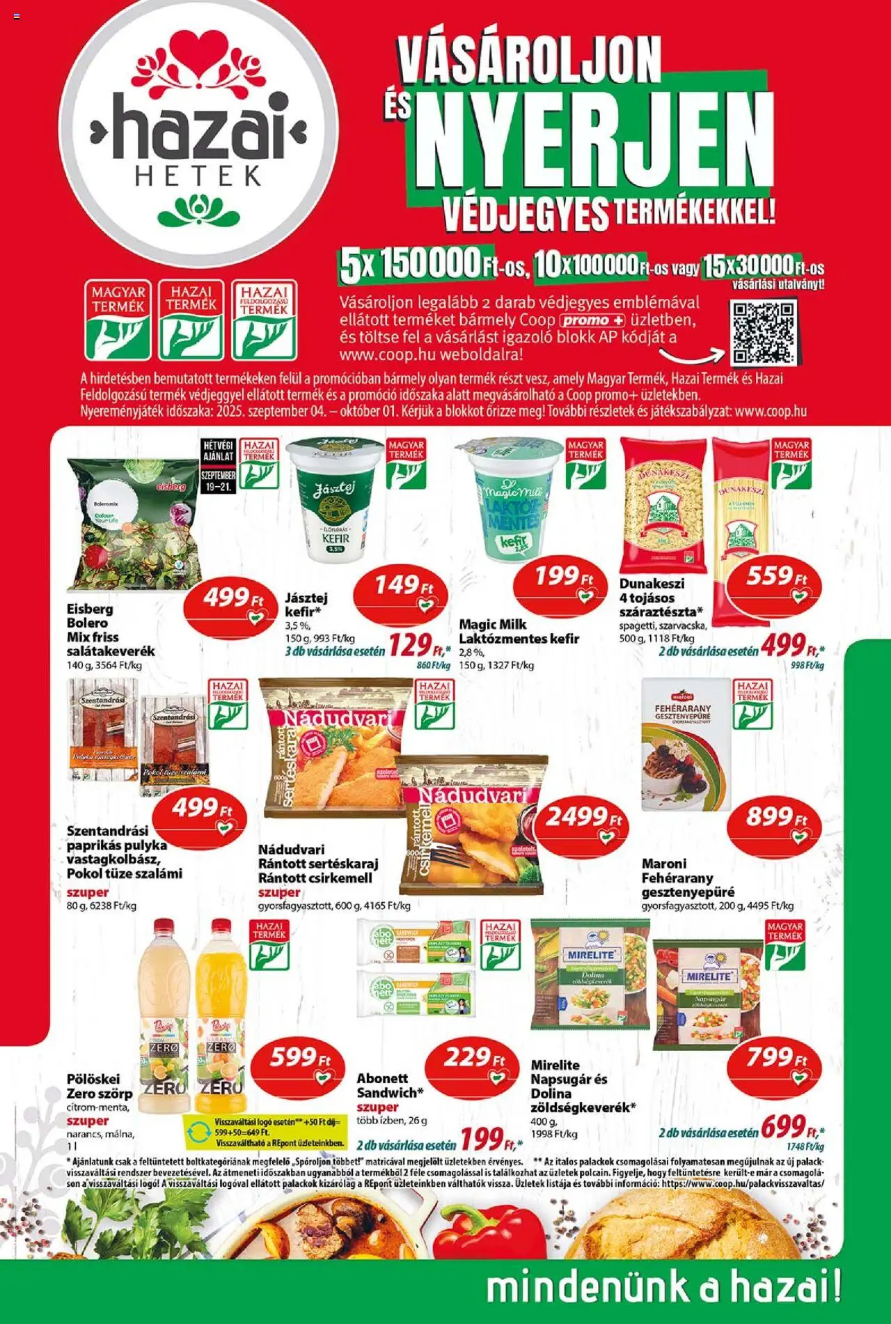 COOP akciós ujság - amely érvényes a következő dátumtól: 18.09.2025 | Oldal: 9 | Termékek: Kefir, Boleró, Szalámi, Csirkemell