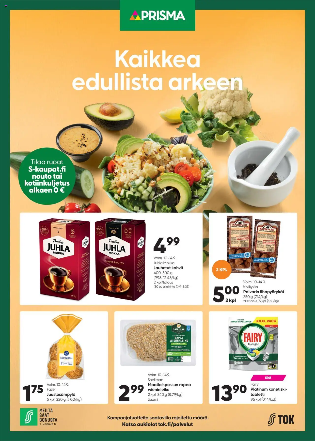 Prisma tarjoukset - Kaikkea edullista arkeen – voimassa 10.09.2025 alkaen | Sivu: 1 | Tuotteet: Juhla Mokka, Tabletti
