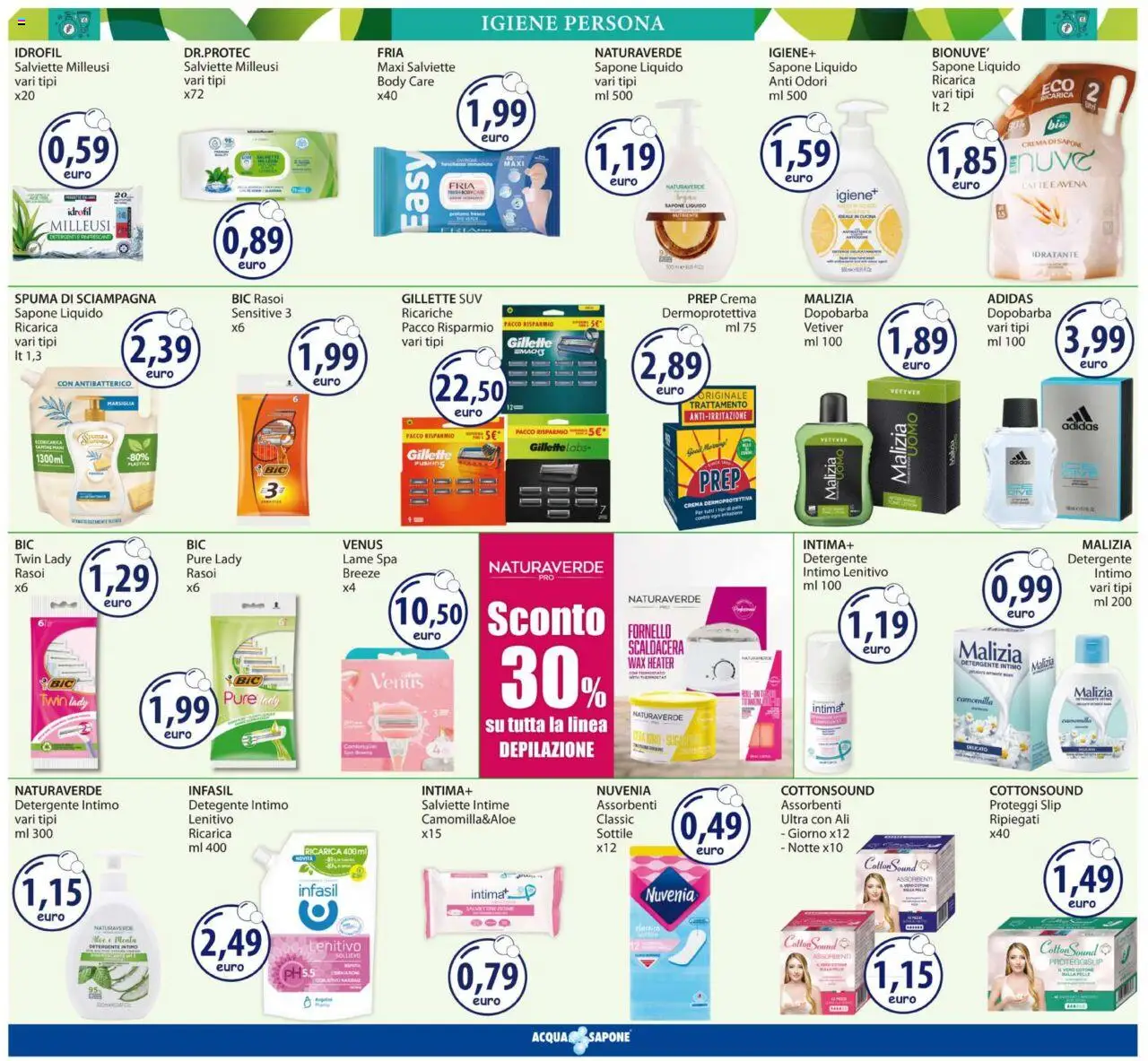 Volantino Acqua e Sapone del 24.09.2025 | Pagina: 10 | Prodotti: Sapone, Detergente, Slip, The