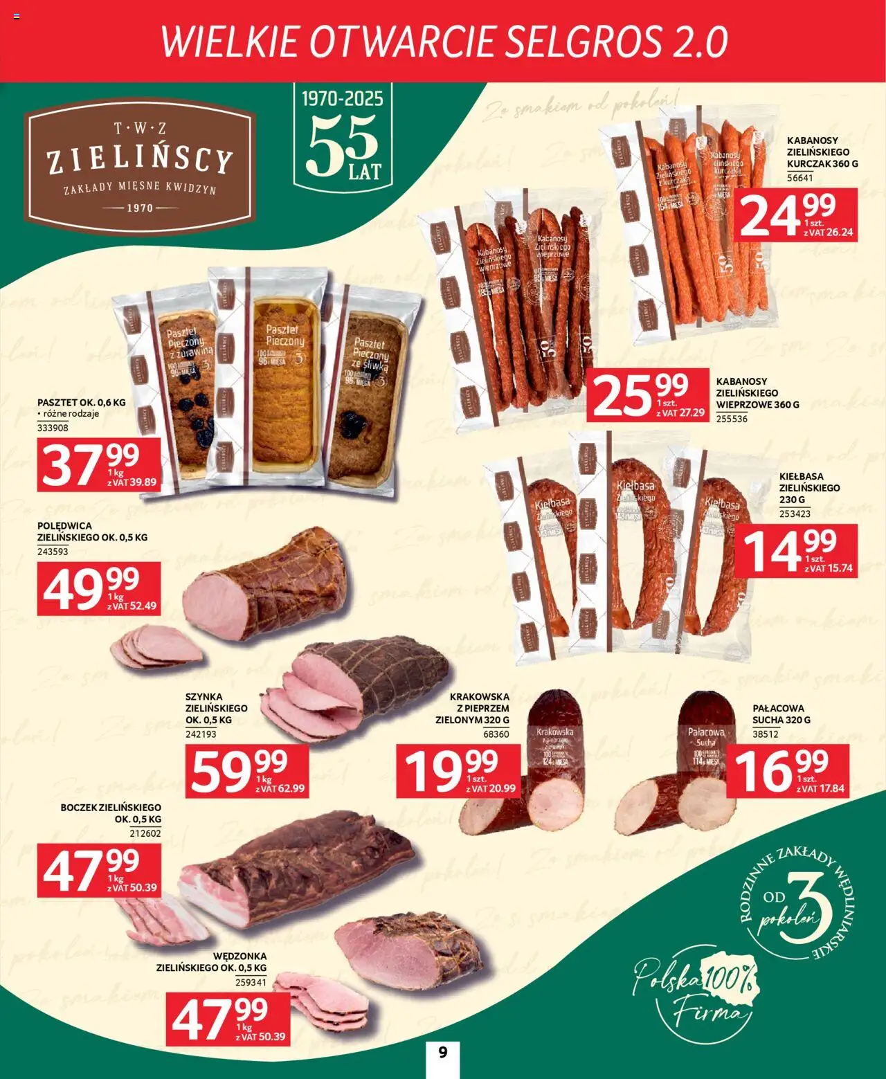 Selgros cash&carry Gazetka - Poznań markowe produkty od 09.10.2025 | Strona: 9 | Produkty: Kiełbasa, Kurczak, Boczek, Żurawina