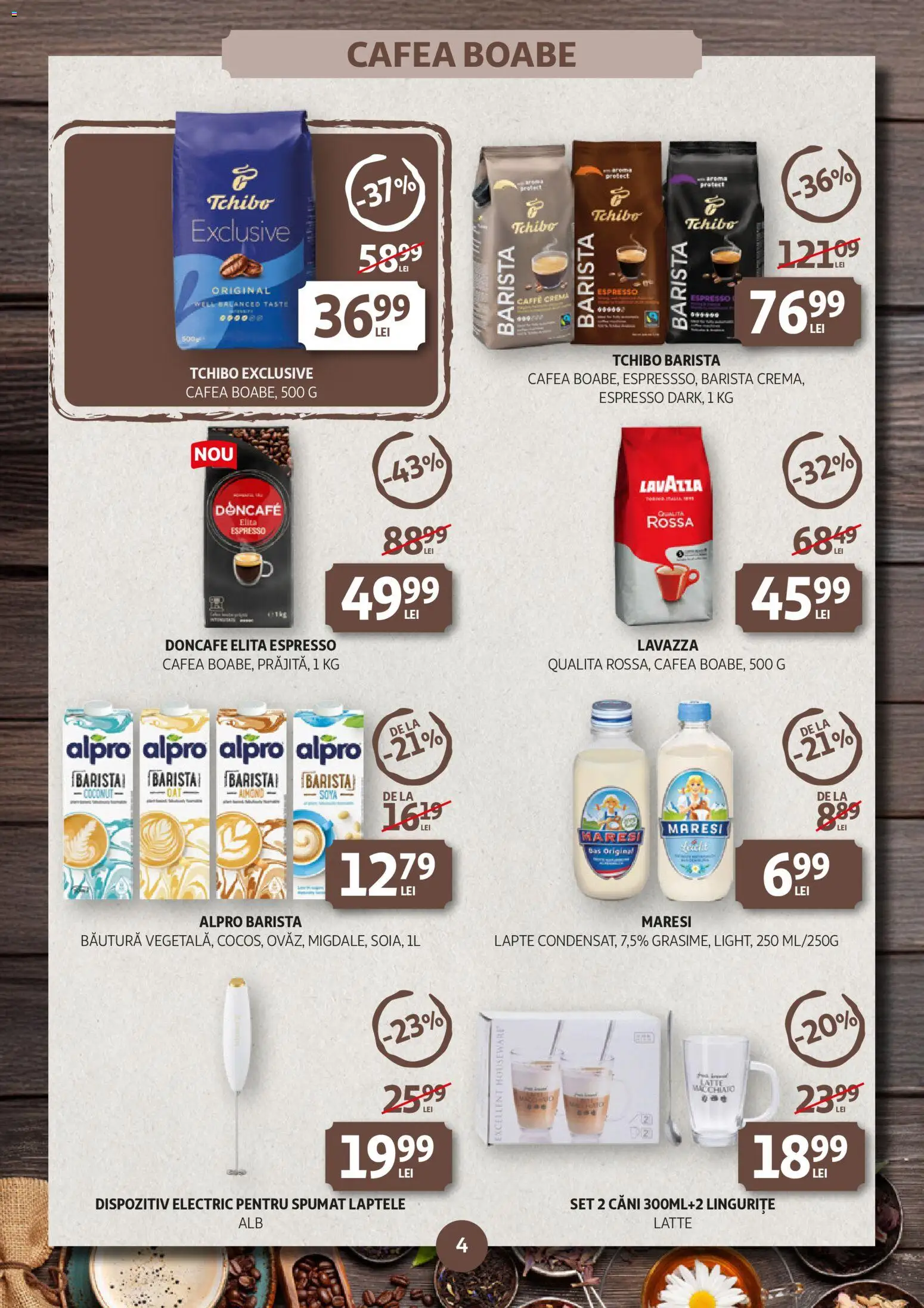Noul catalog Auchan – valabil de la 14.01.2026 | Pagină: 4 | Produse: Lapte, Cremă, Cafea