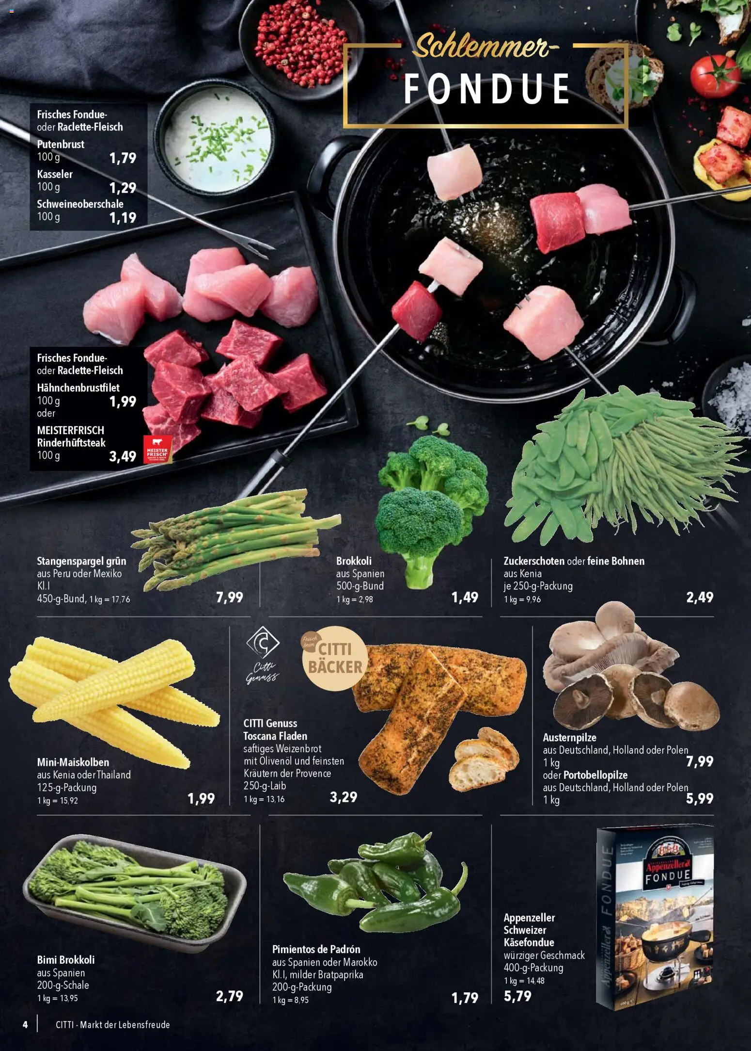 CITTI Markt Prospekt 	 – gültig ab 27.12.2025 | Seite: 4 | Produkte: Olivenol, Brokkoli, Fondue