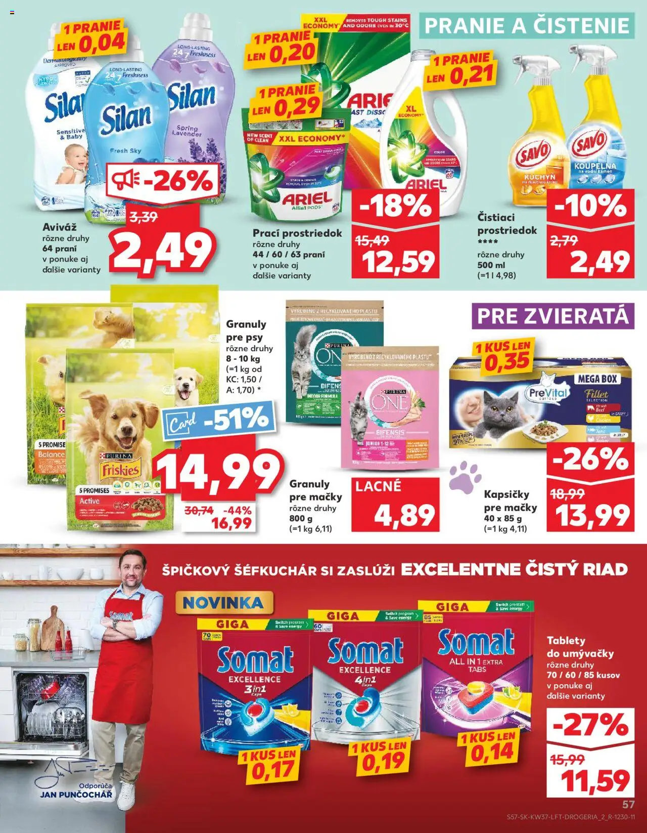 Nové Kaufland akcie – leták je platný od 11.09.2025 | Strana: 57 | Produkty: Savo, Silan, Aviváž, Čistiaci prostriedok