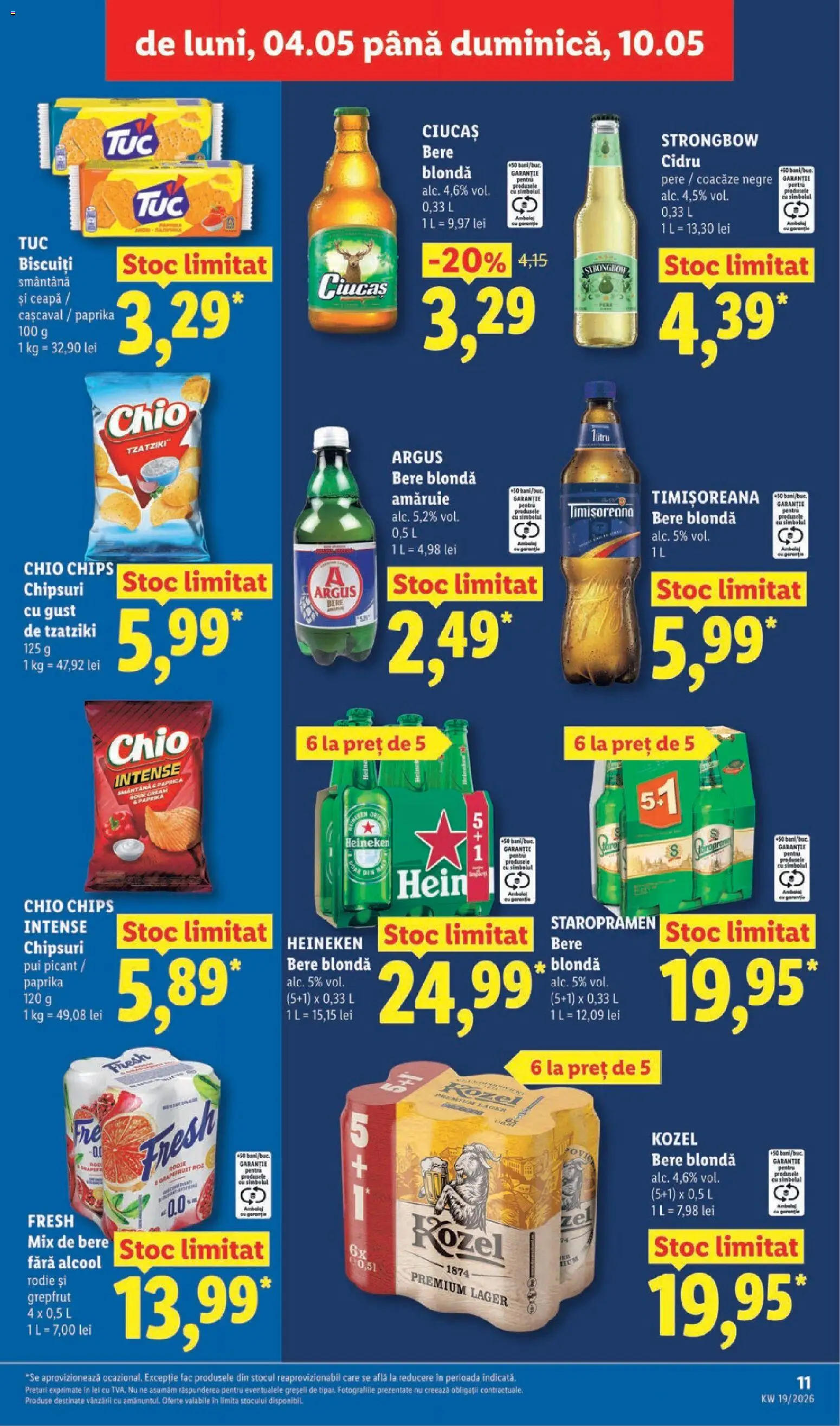 Noul catalog Lidl – valabil de la 04.05.2026 | Pagină: 11 | Produse: Hacıyatmaz Kedi Oyuncağı, Cașcaval, Chipsuri, Smântână
