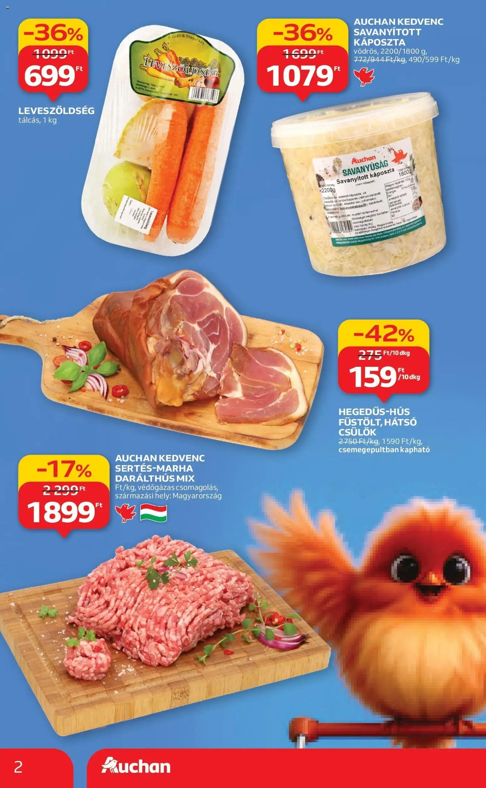 Auchan akciós ujság - amely érvényes a következő dátumtól: 18.12.2025 | Oldal: 2 | Termékek: Káposzta