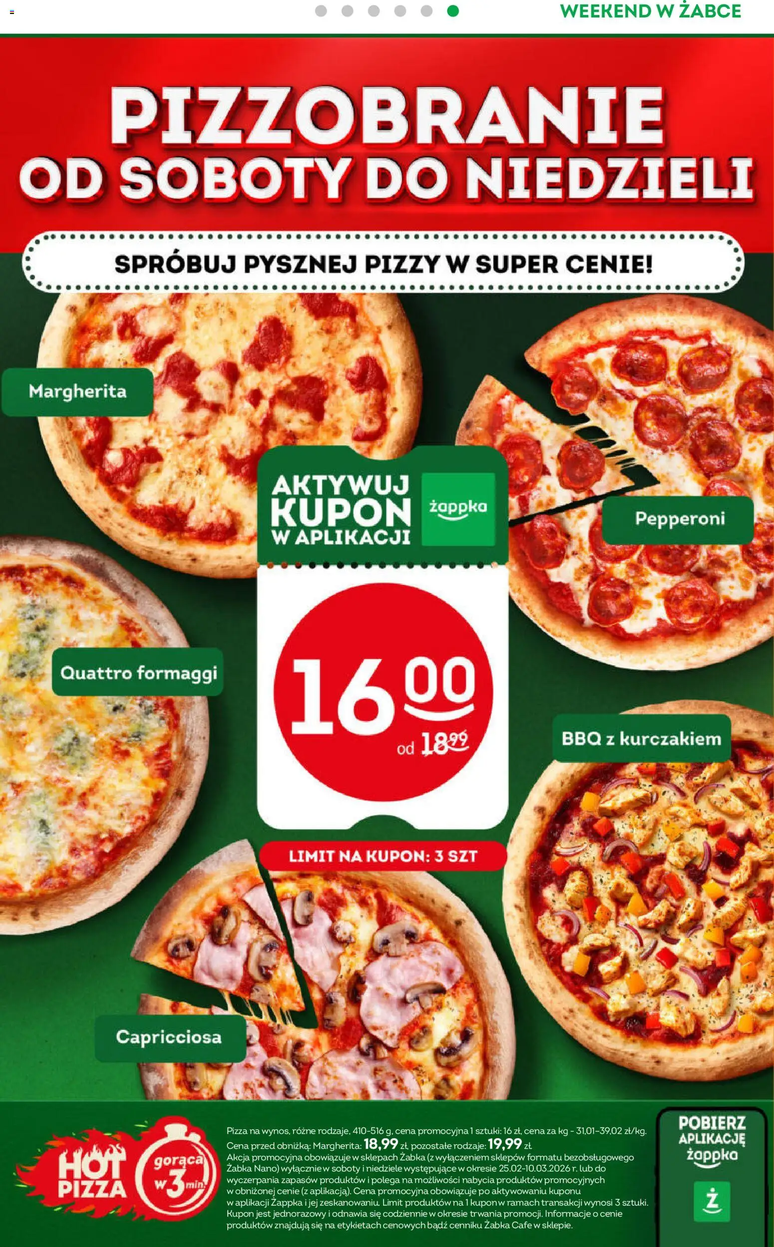 Żabka Gazetka - Weekendowe promocje od 27.02.2026 | Strona: 6 | Produkty: Pizza