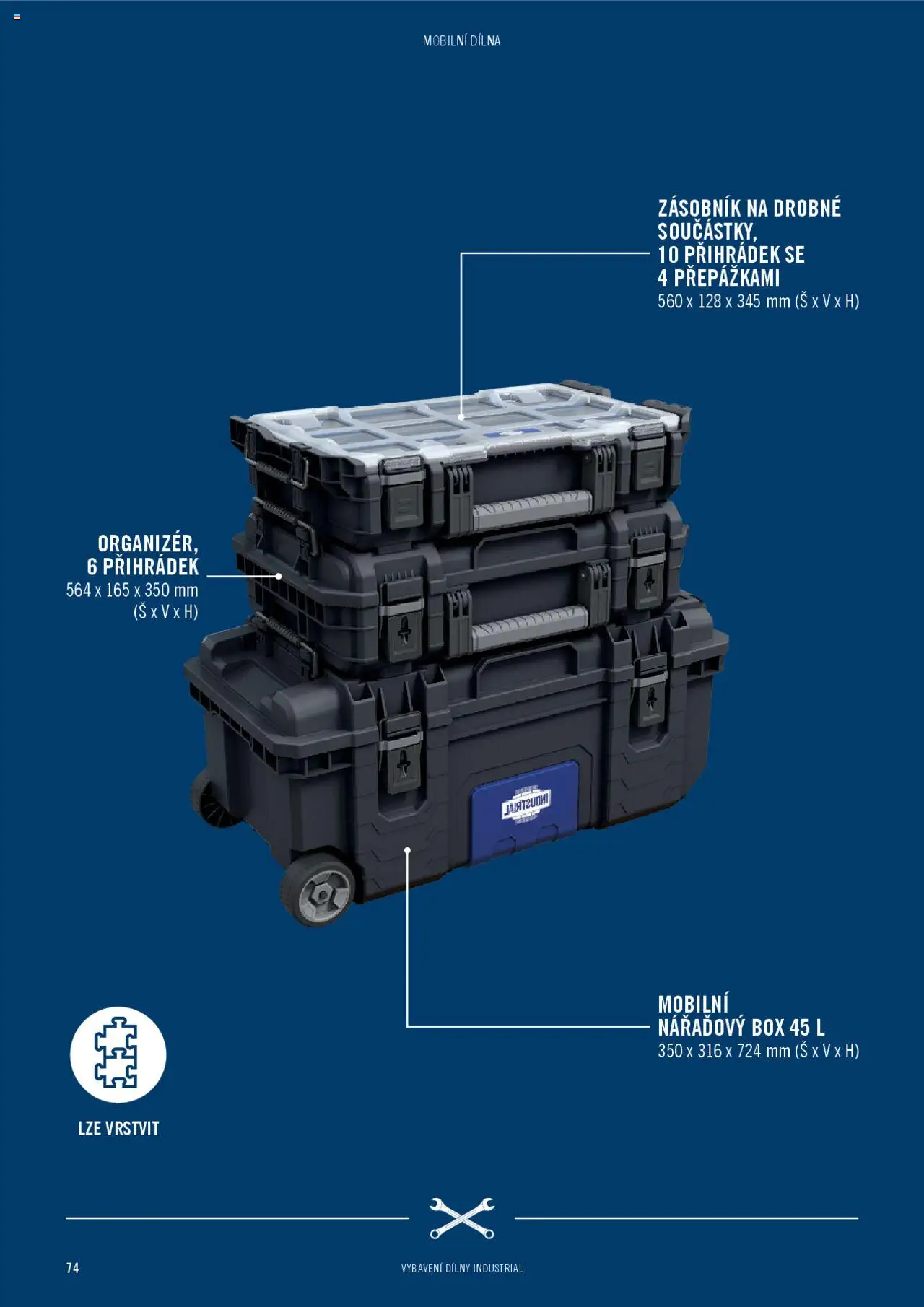 HORNBACH katalog - INDUSTRIAL - Systém vybavení dílny od 06.02.2025 | Strana: 74 | Produkty: Box, Zásobník