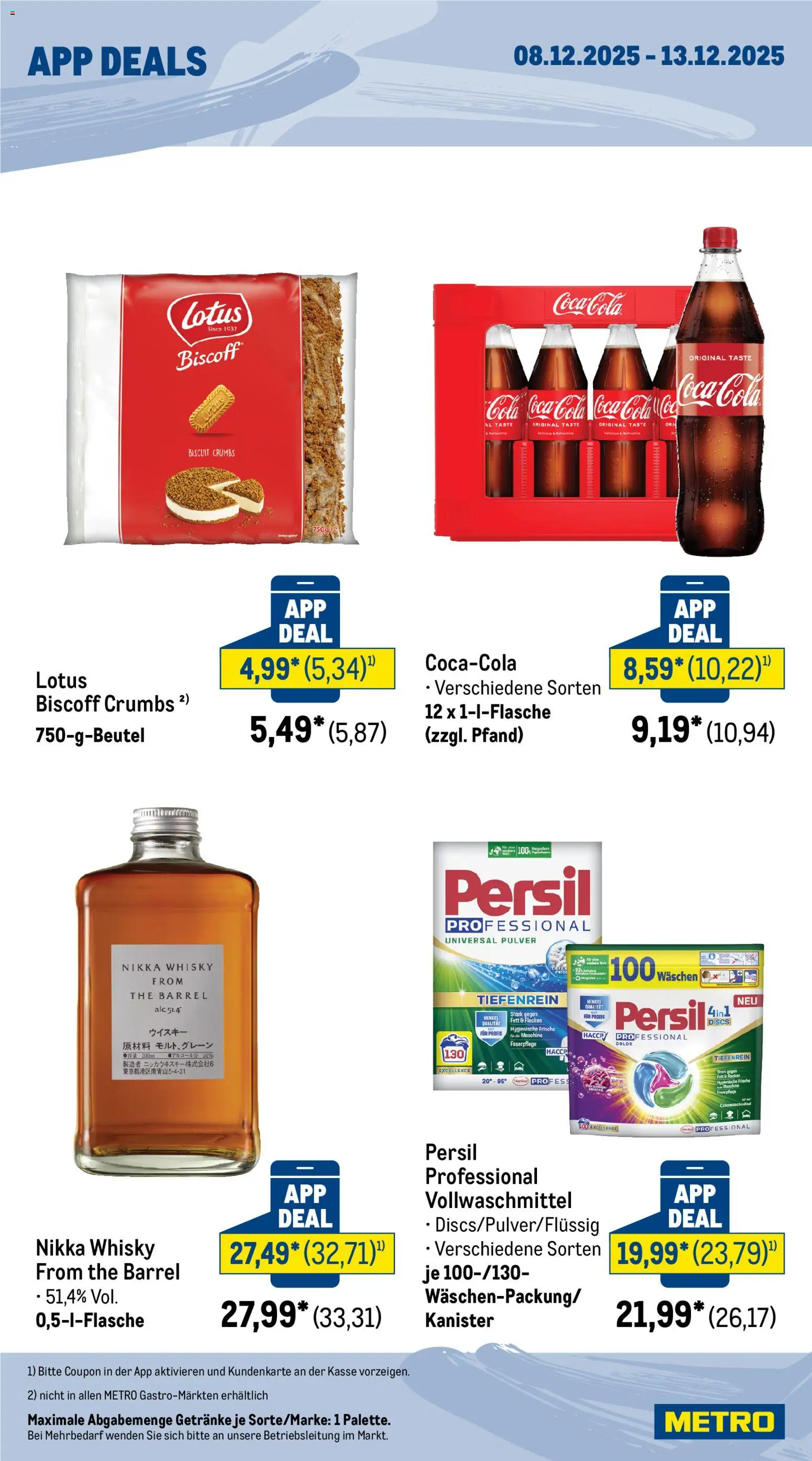 Metro - App-Deals – gültig ab 08.12.2025 | Seite: 2 | Produkte: Whisky, Coca cola, Cola, Persil