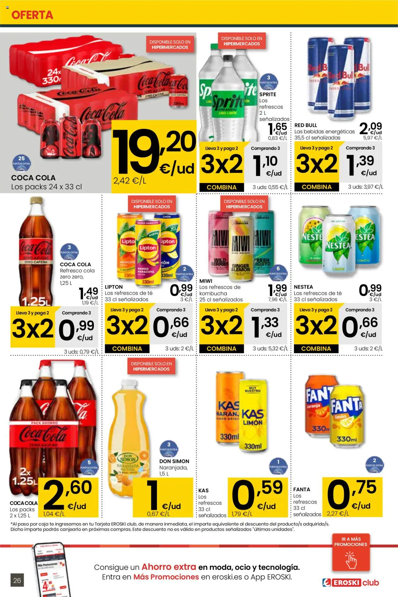 Eroski - Ofertón │ válido desde el 28.08.2025 | Página: 26 | Productos: Σφουγγαρίστρα, Té, Πρίζες, Caja