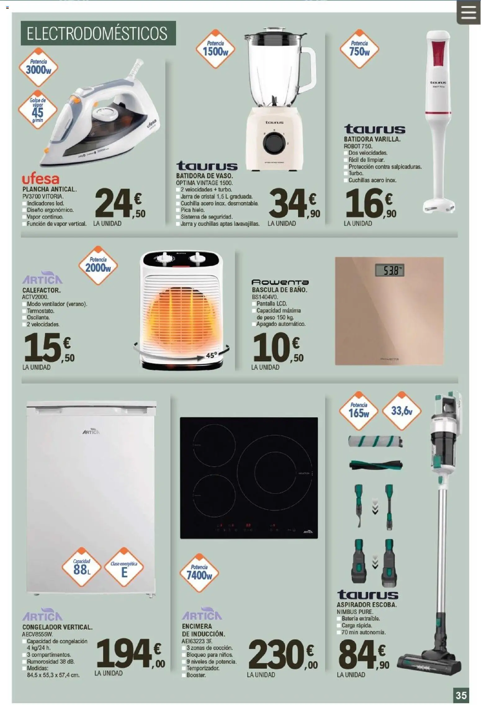 E.Leclerc folleto │ válido desde el 21.01.2026 | Página: 35 | Productos: Peso, Plancha, Batidora, Batería