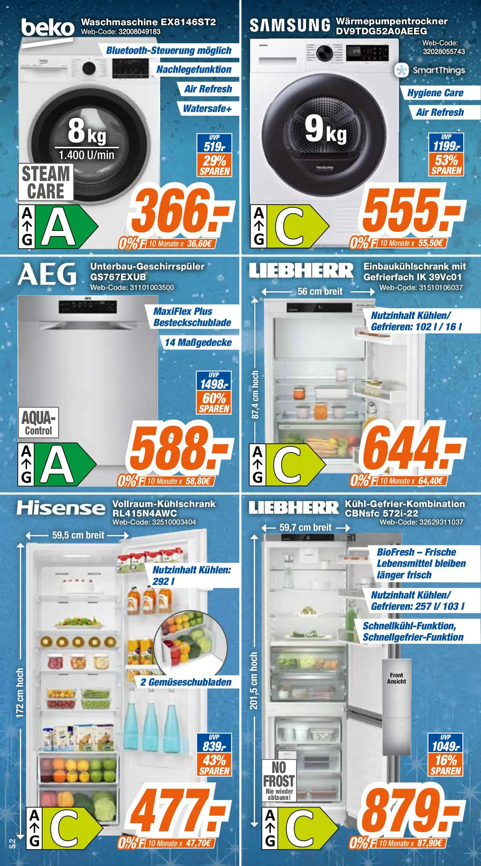 Expert Prospekt 	 – gültig ab 13.04.2026 | Seite: 2 | Produkte: Hisense, Waschmaschine, Samsung, Kühlgefrierkombination