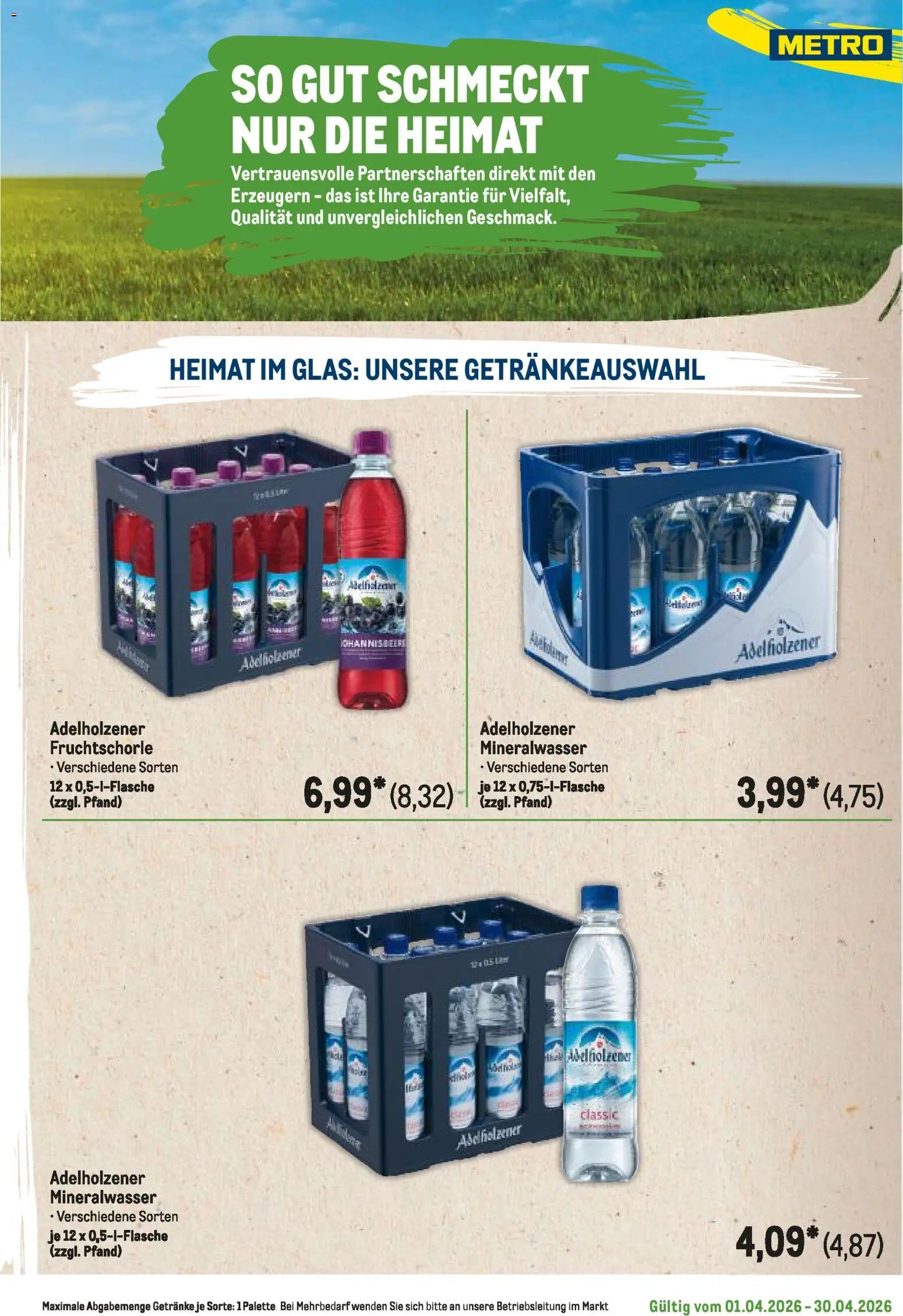 Metro Regionaler Flyer – gültig ab 01.04.2026 | Seite: 87 | Produkte: Adelholzener, Mineralwasser