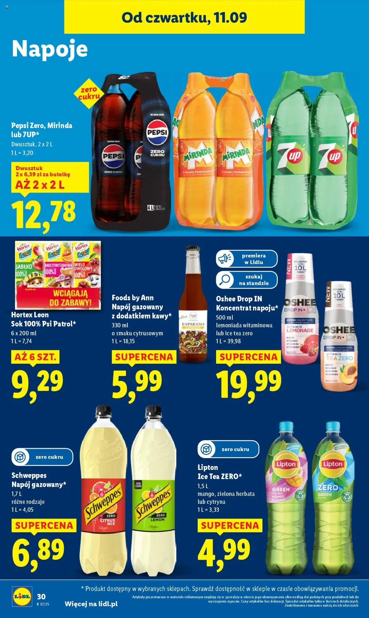 Lidl Gazetka od 11.09.2025 | Strona: 32 | Produkty: Cytryna, Ice Tea, Napoje, Herbata