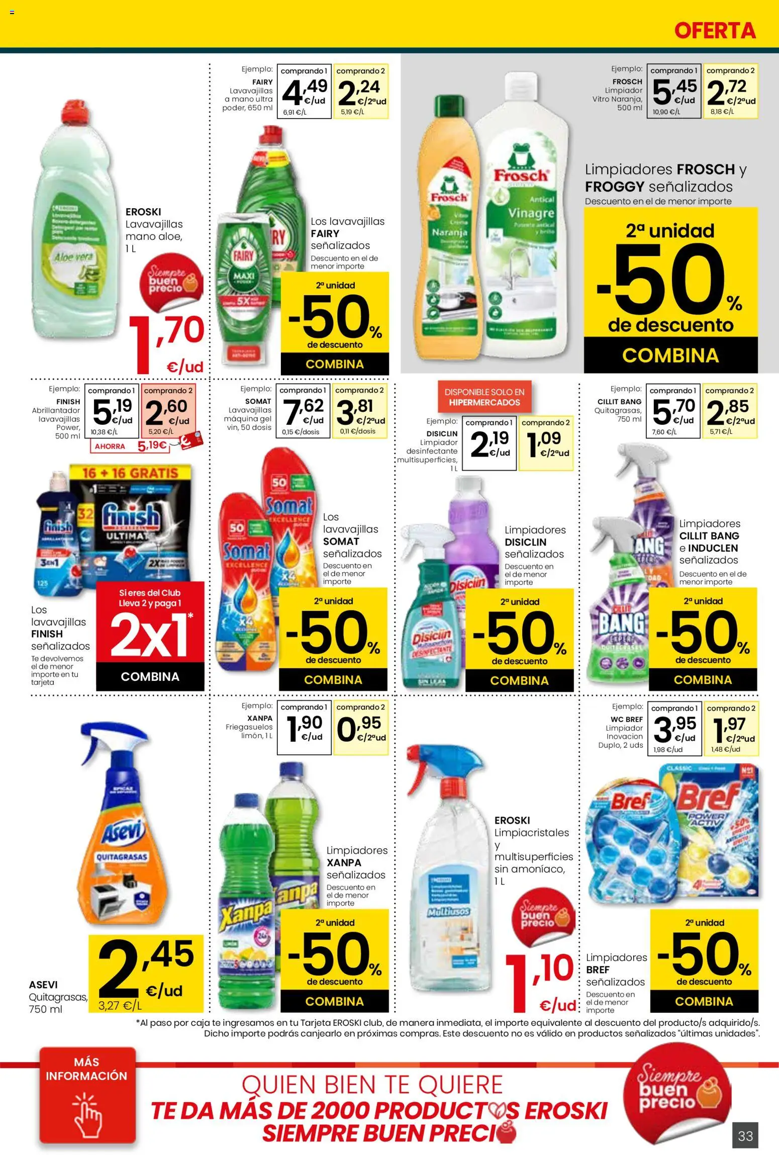 Eroski - Siempre a buen precio  │ válido desde el 12.02.2026 | Página: 33 | Productos: Limpiacristales, Té, Lavavajillas, Caja