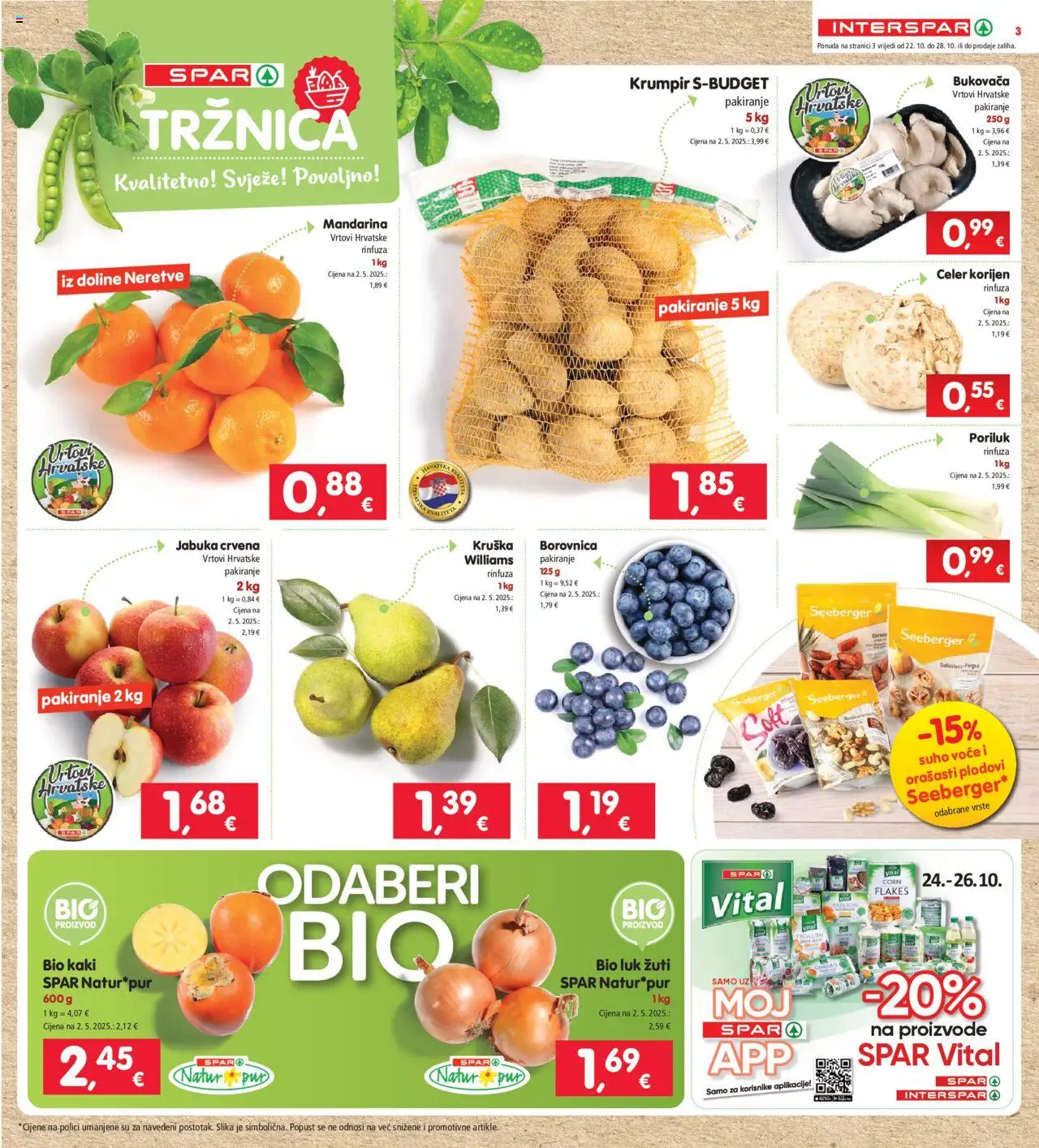 Interspar katalog | vrijedi od 22.10.2025 | Stranica: 3 | Proizvodi: Celer, Orašasti plodovi, Poriluk, Kruška