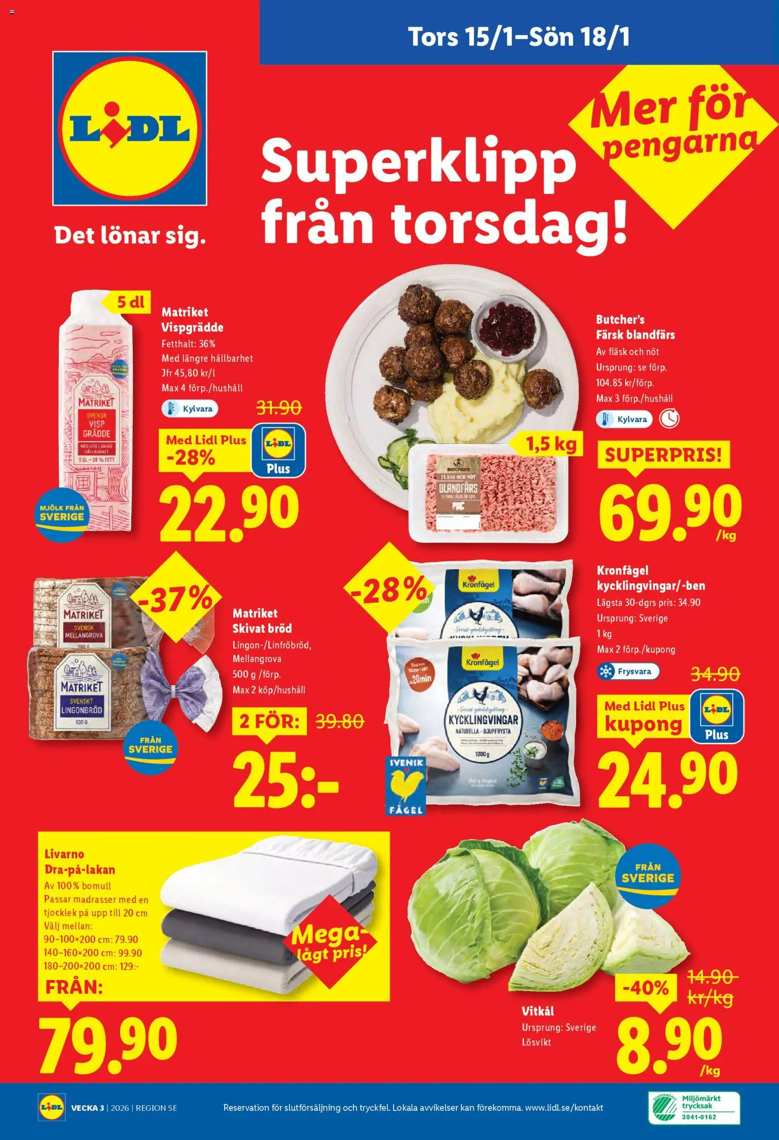Lidl reklamblad aktuell från 12.01.2026 | Sida: 28 | Produkter: Vitkål, Blandfärs, Bröd, Grädde